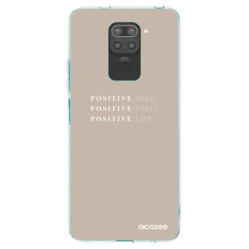 Picasee fekete szilikon tok az alábbi mobiltelefonokra Xiaomi Redmi Note 9 - Positive Vibes