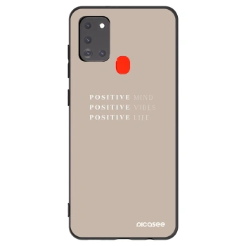Picasee fekete szilikon tok az alábbi mobiltelefonokra Samsung Galaxy A21s - Positive Vibes