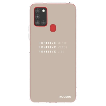 Picasee átlátszó szilikon tok az alábbi mobiltelefonokra Samsung Galaxy A21s - Positive Vibes