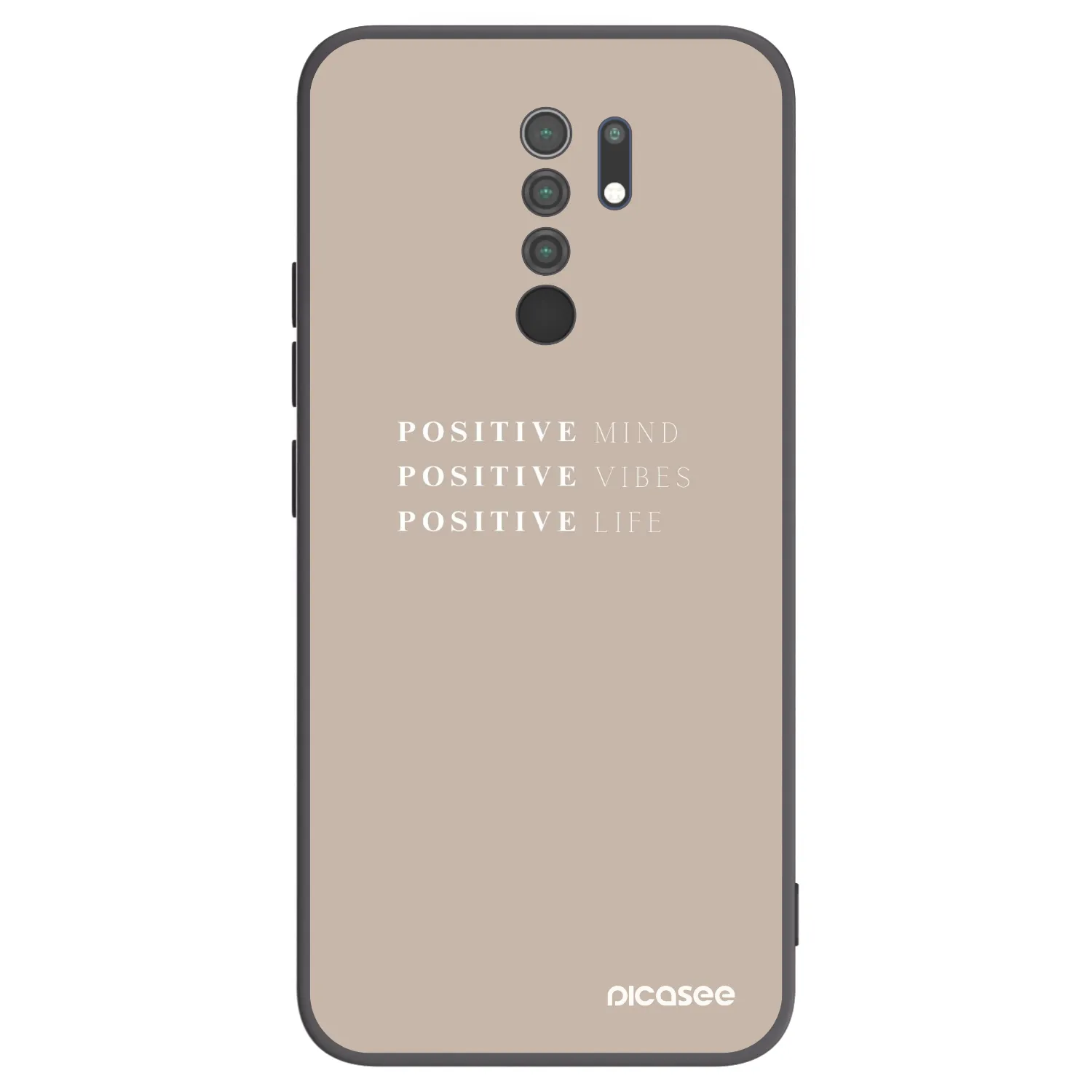 Picasee fekete szilikon tok az alábbi mobiltelefonokra Xiaomi Redmi 9 - Positive Vibes