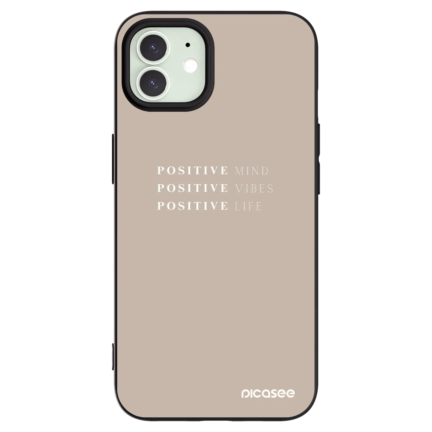Picasee fekete szilikon tok az alábbi mobiltelefonokra Apple iPhone 12 Pro - Positive Vibes