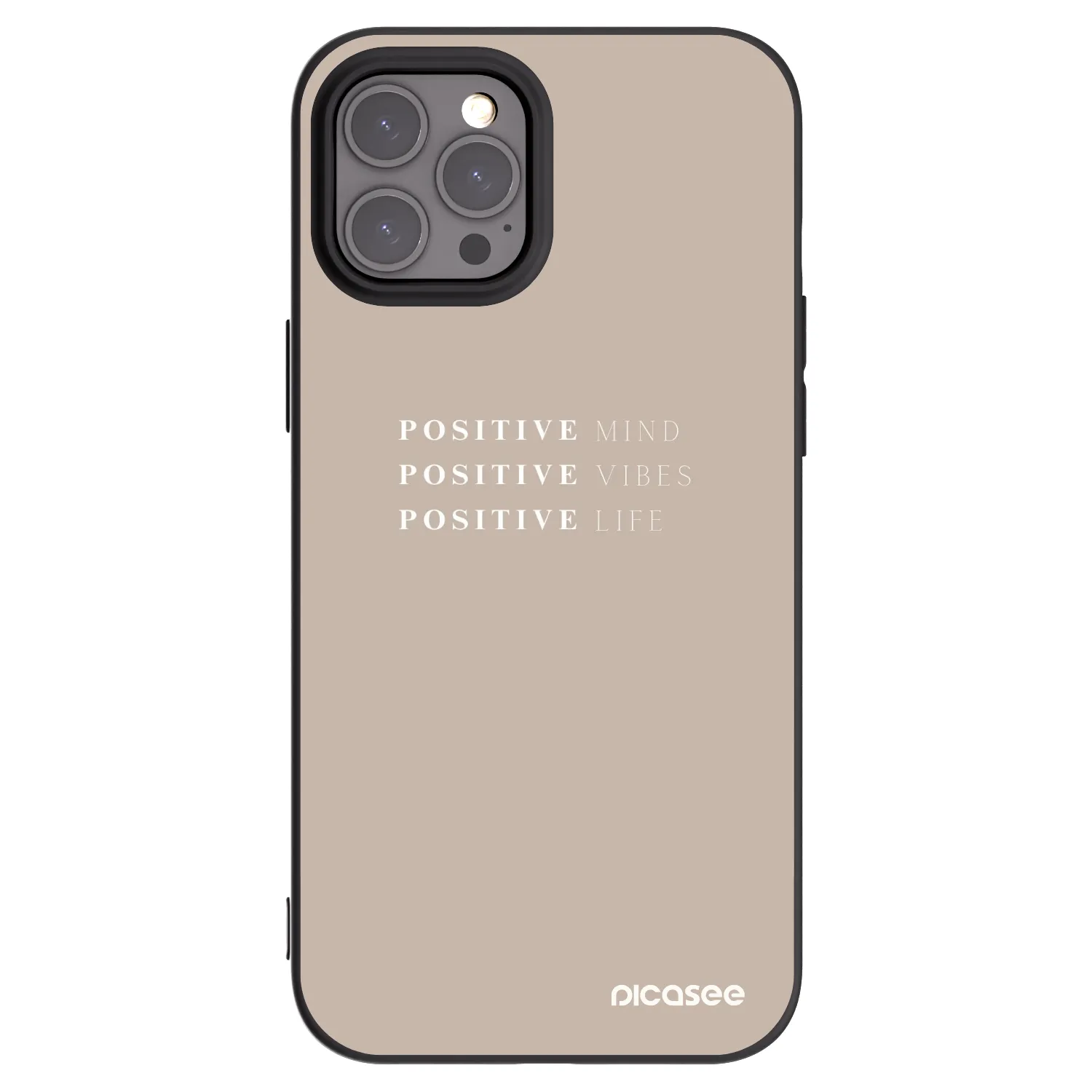 Picasee fekete szilikon tok az alábbi mobiltelefonokra Apple iPhone 12 Pro Max - Positive Vibes