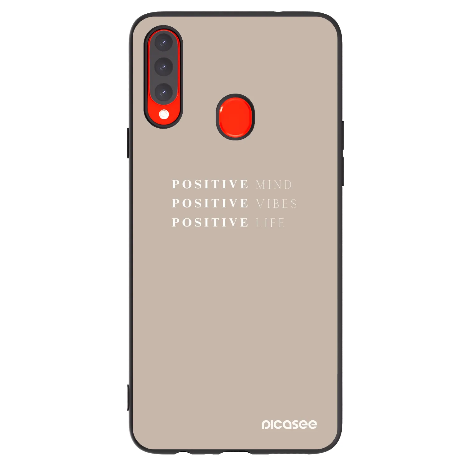 Picasee fekete szilikon tok az alábbi mobiltelefonokra Samsung Galaxy A20s - Positive Vibes