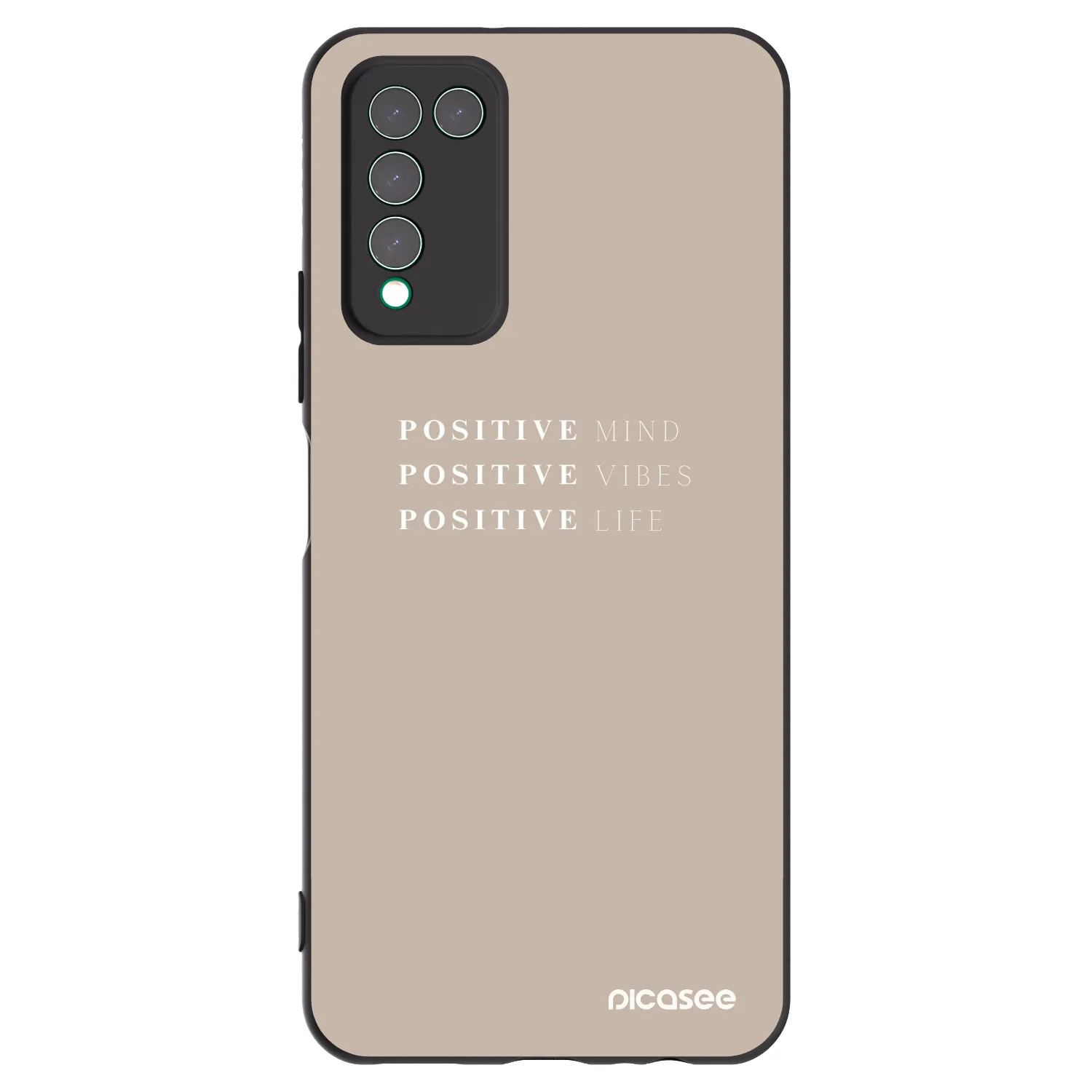 Picasee fekete szilikon tok az alábbi mobiltelefonokra Honor 10X Lite - Positive Vibes