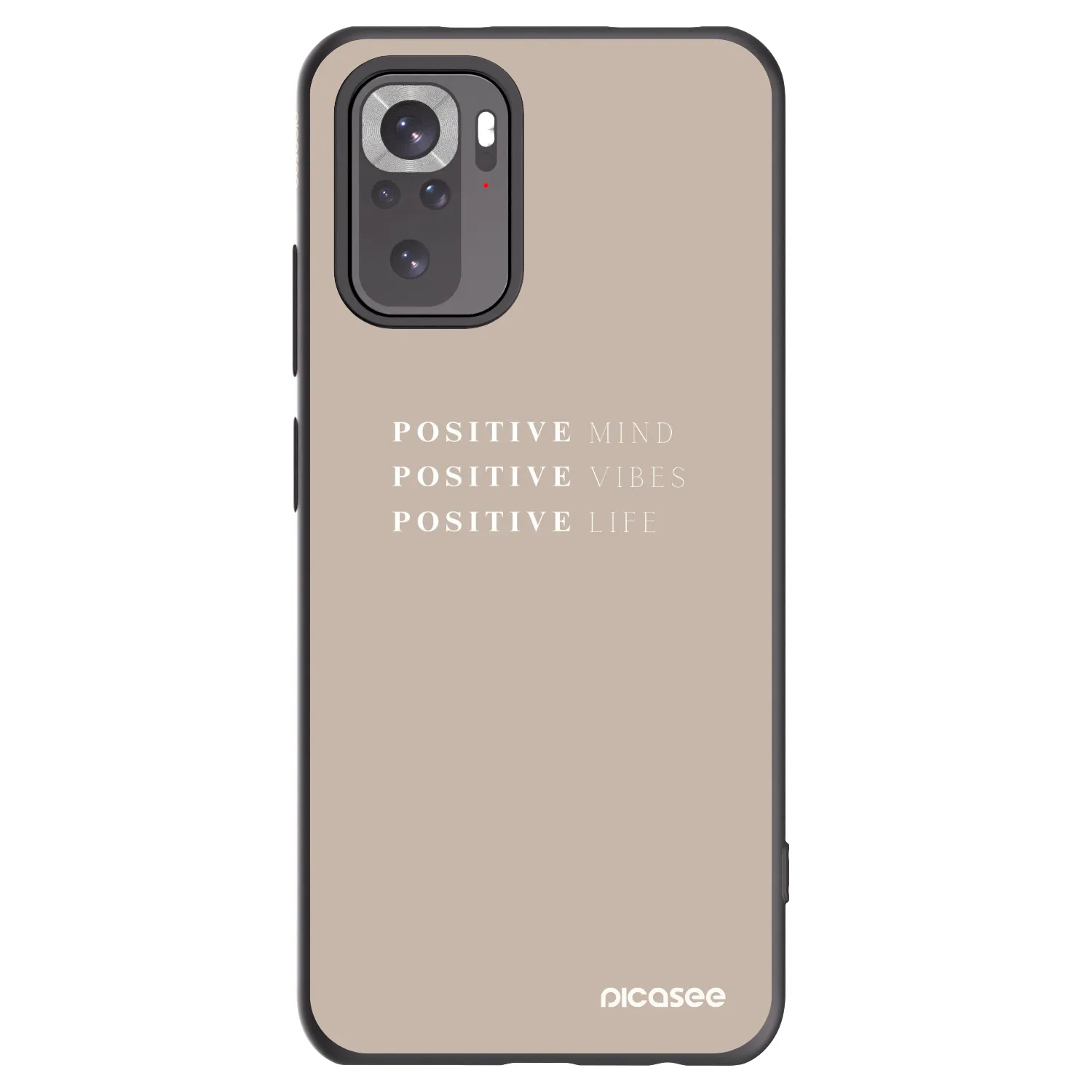 Picasee fekete szilikon tok az alábbi mobiltelefonokra Xiaomi Redmi Note 10S - Positive Vibes
