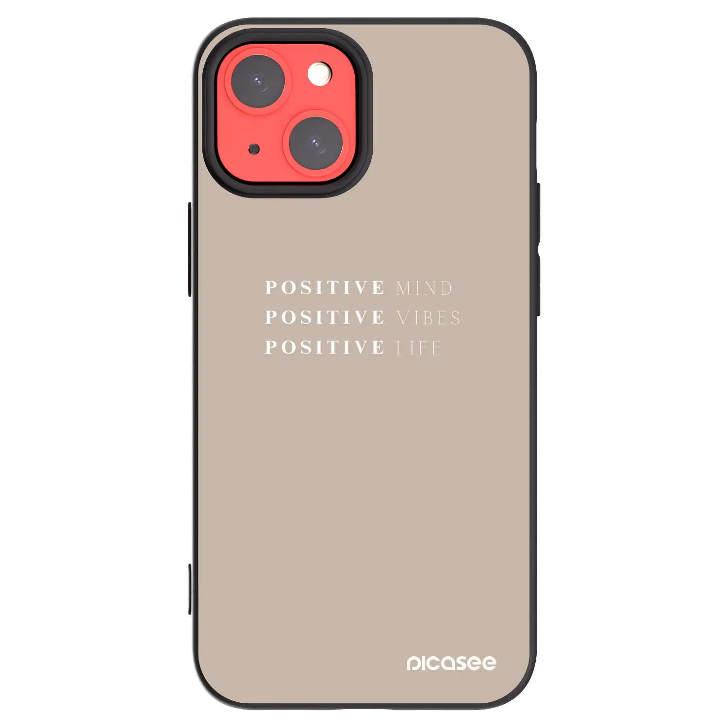 Picasee fekete szilikon tok az alábbi mobiltelefonokra Apple iPhone 13 mini - Positive Vibes