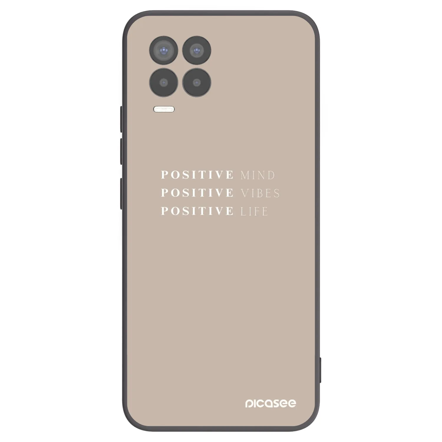 Picasee fekete szilikon tok az alábbi mobiltelefonokra Realme 8 Pro - Positive Vibes