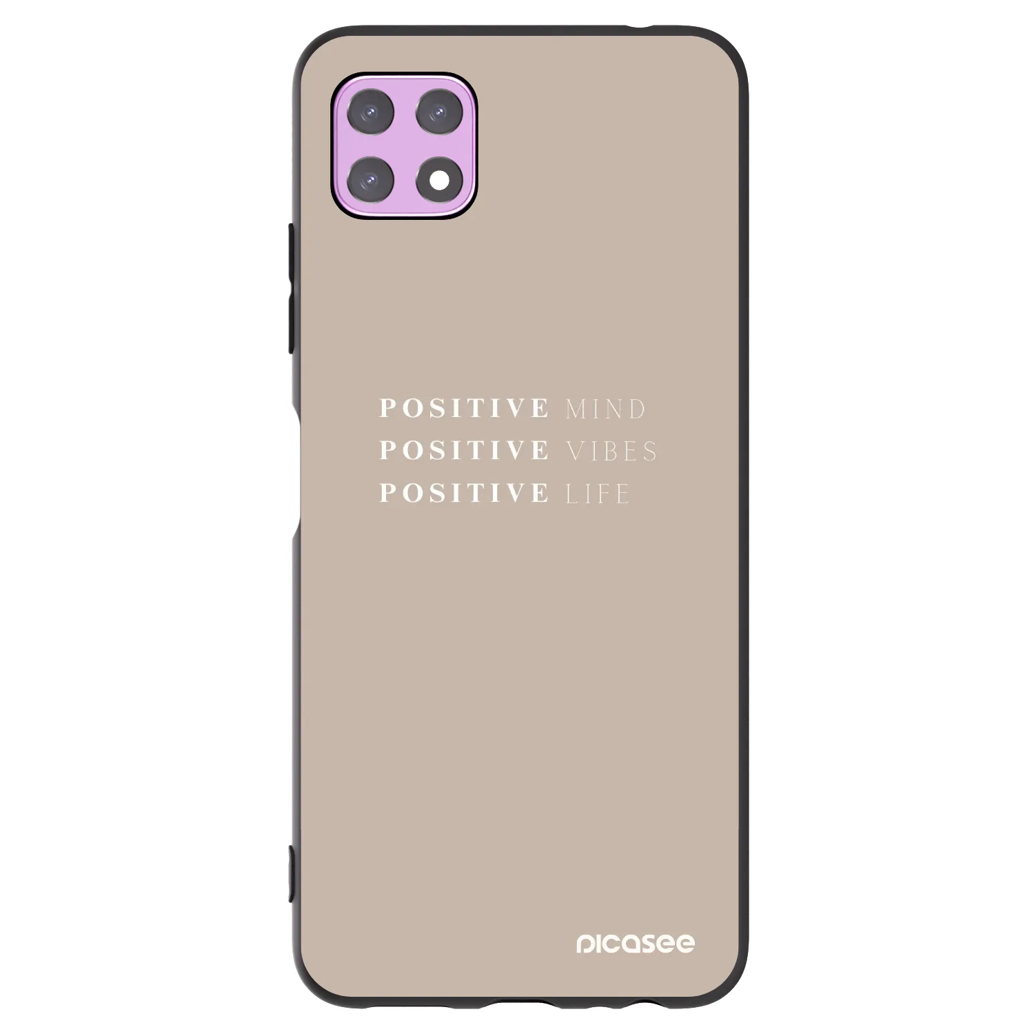 Picasee fekete szilikon tok az alábbi mobiltelefonokra Samsung Galaxy A22 A226B 5G - Positive Vibes