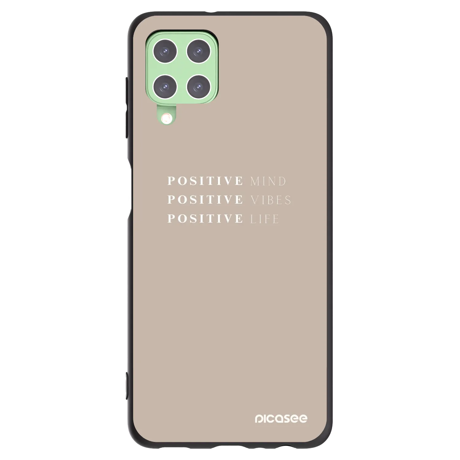 Picasee fekete szilikon tok az alábbi mobiltelefonokra Samsung Galaxy A22 A225F 4G - Positive Vibes