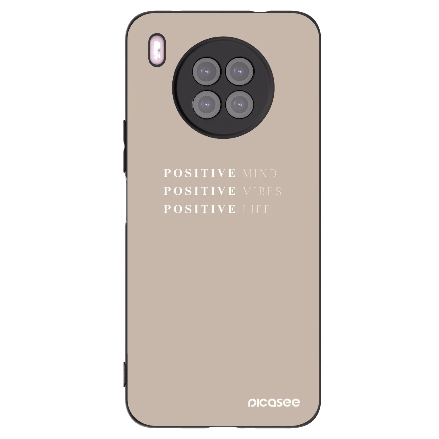 Picasee fekete szilikon tok az alábbi mobiltelefonokra Huawei Nova 8i - Positive Vibes