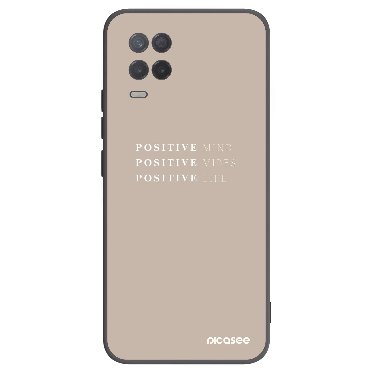 Picasee fekete szilikon tok az alábbi mobiltelefonokra Realme 8 5G - Positive Vibes