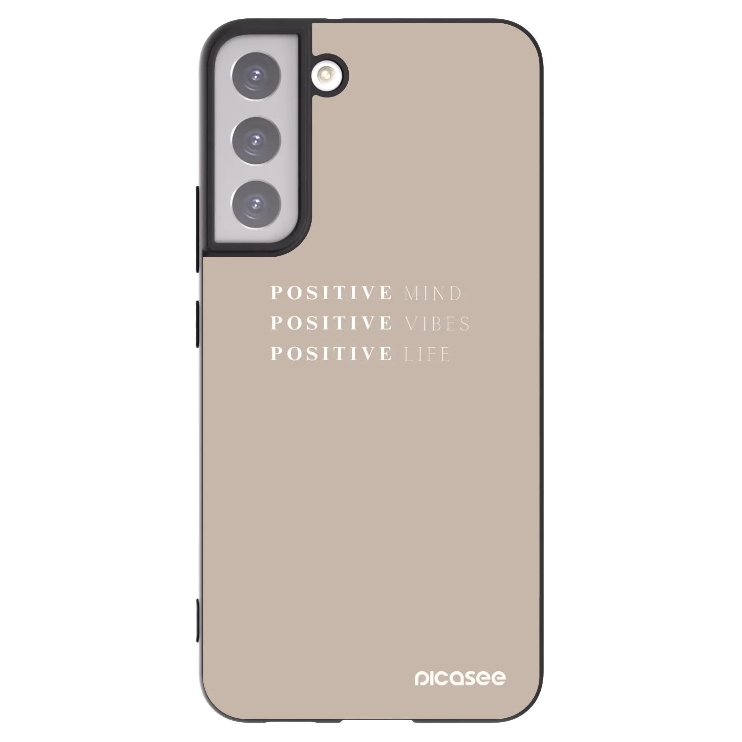 Picasee fekete szilikon tok az alábbi mobiltelefonokra Samsung Galaxy S22+ 5G - Positive Vibes