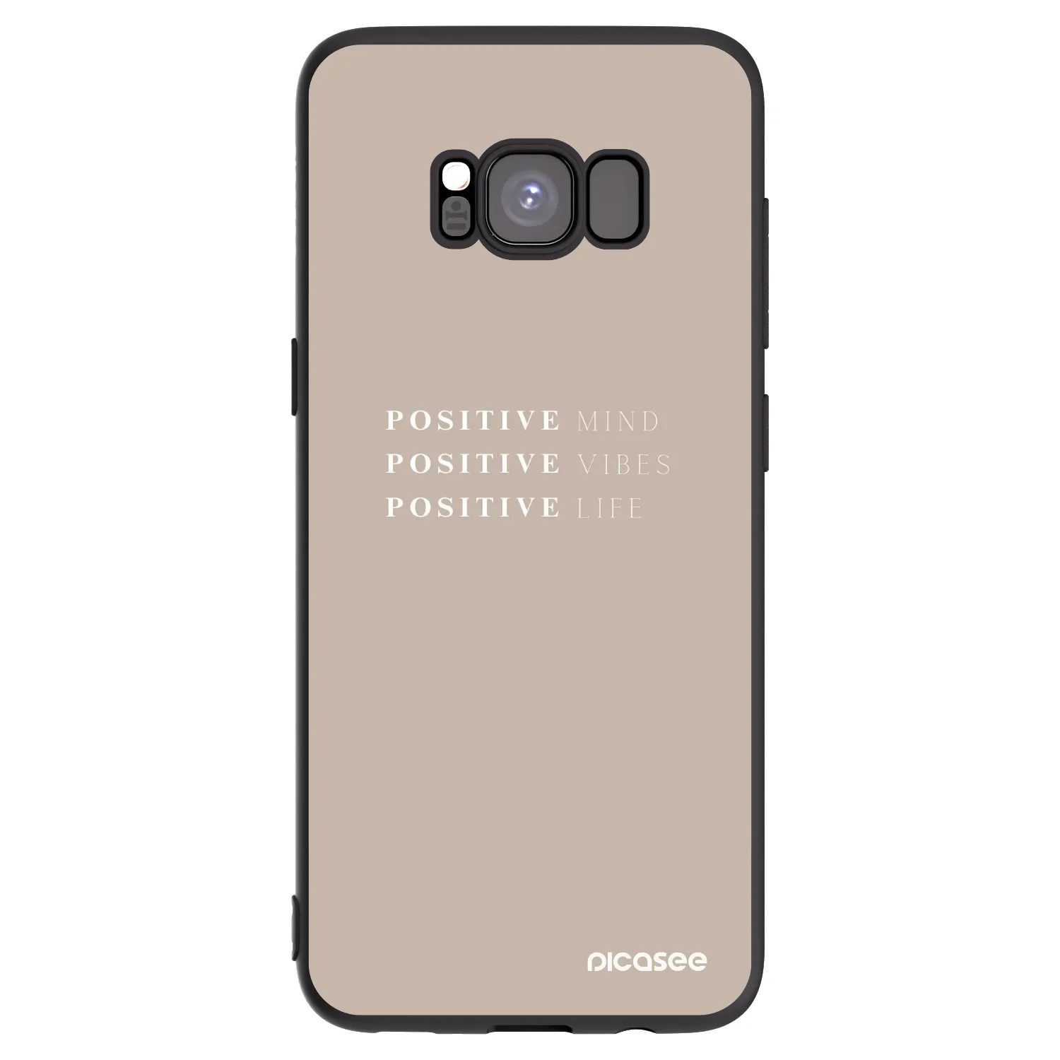 Picasee fekete szilikon tok az alábbi mobiltelefonokra Samsung Galaxy S8 G950F - Positive Vibes