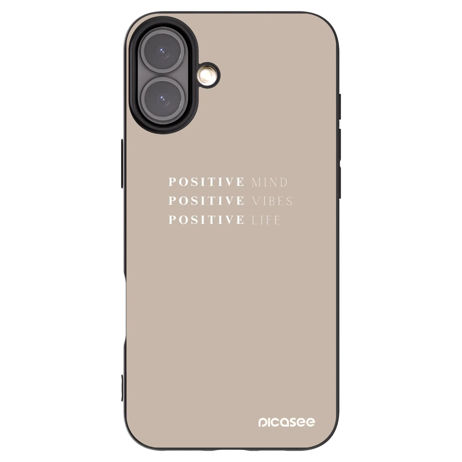 Picasee fekete szilikon tok az alábbi mobiltelefonokra Apple iPhone 16 Plus - Positive Vibes