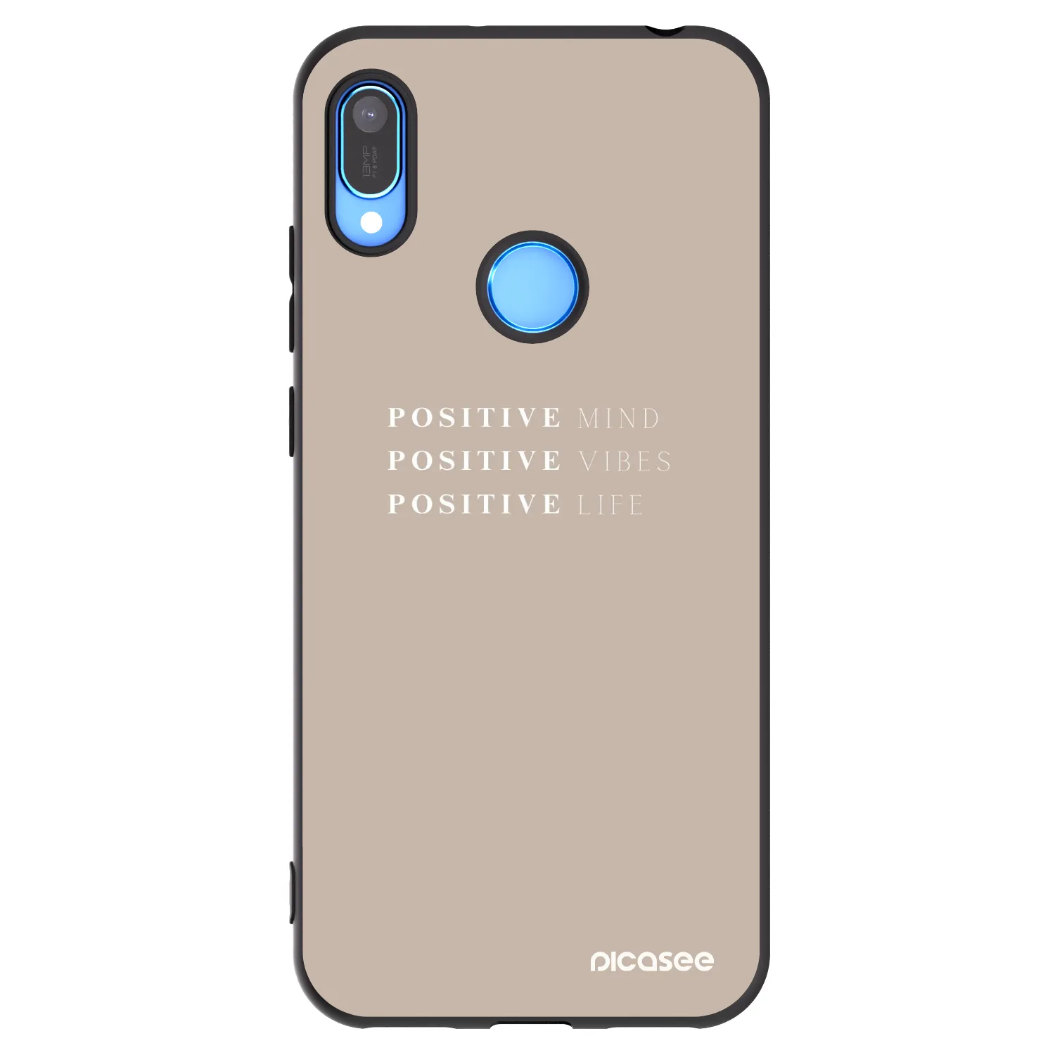 Picasee fekete szilikon tok az alábbi mobiltelefonokra Huawei Y6 2019 - Positive Vibes