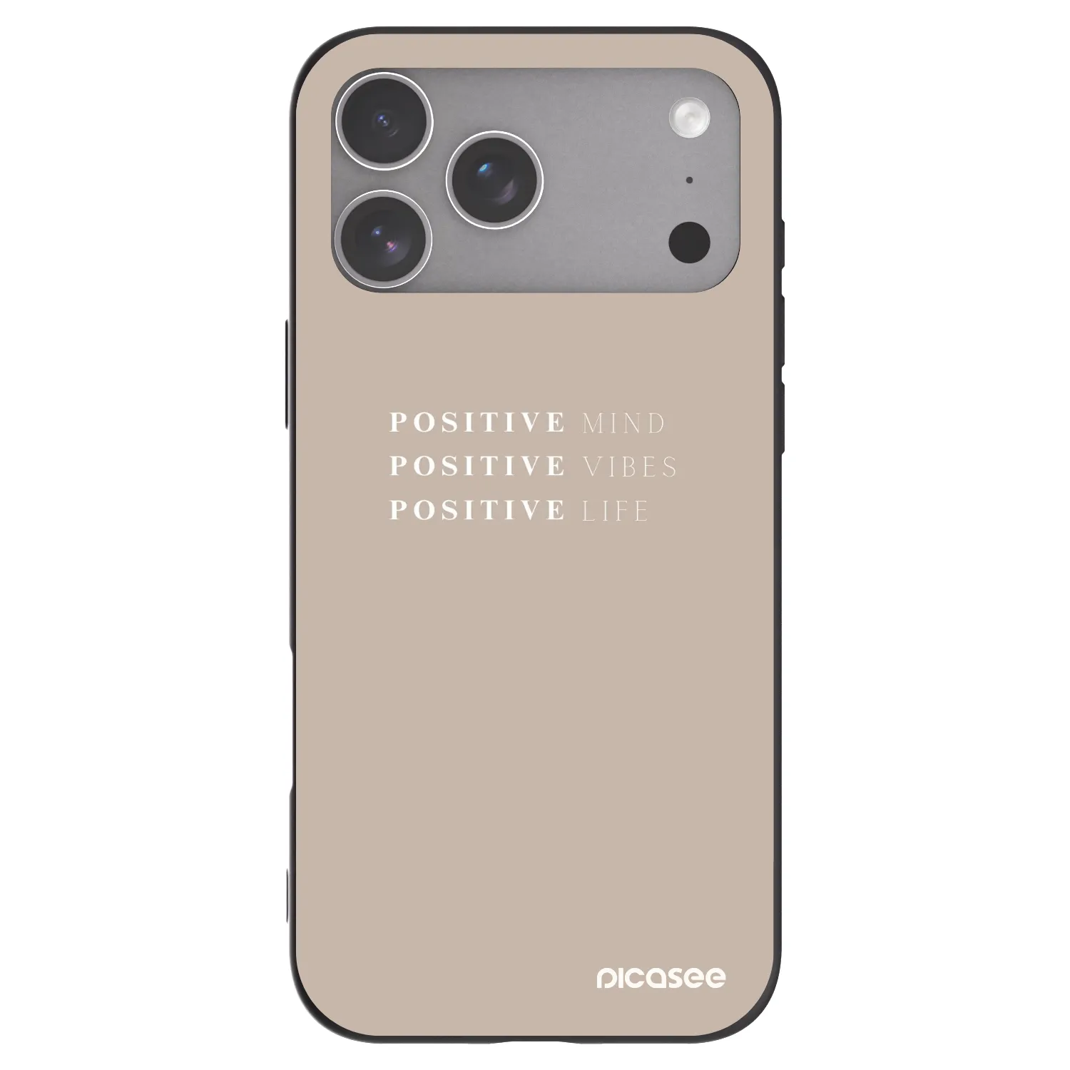 Picasee fekete szilikon tok az alábbi mobiltelefonokra Apple iPhone 18 Pro Max - Positive Vibes