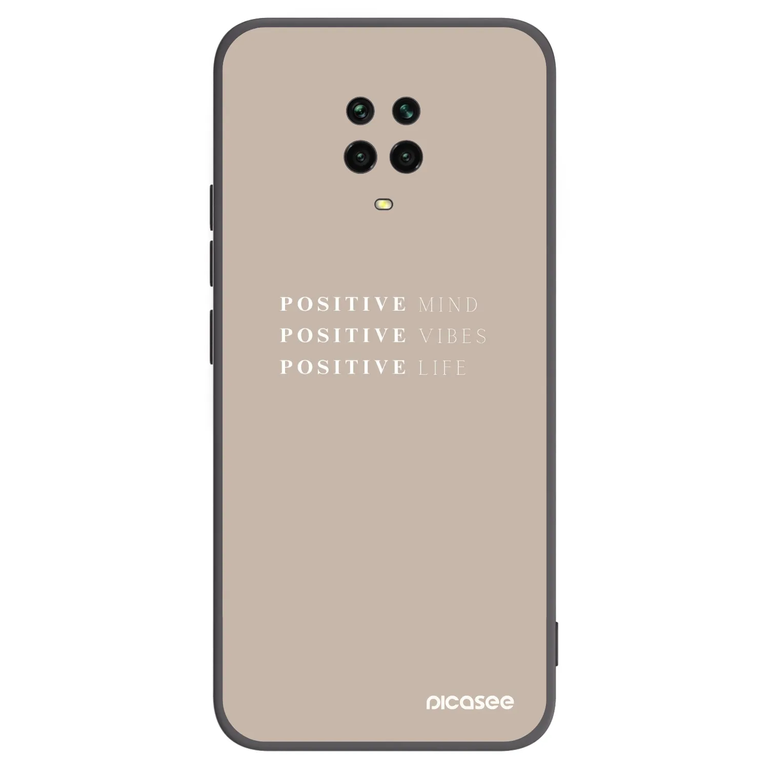 Picasee fekete szilikon tok az alábbi mobiltelefonokra Xiaomi Redmi Note 9 Pro - Positive Vibes