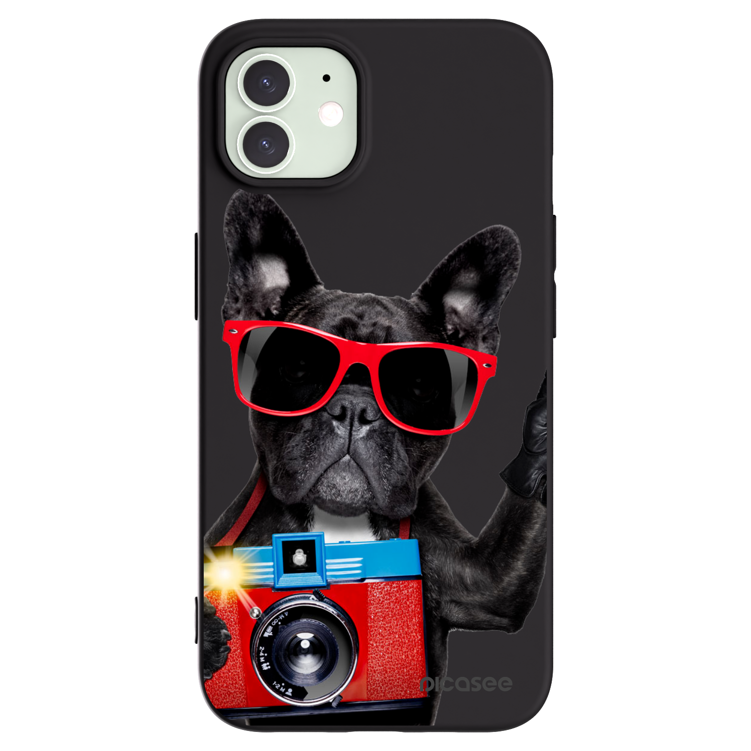 Picasee fekete szilikon tok az alábbi mobiltelefonokra Apple iPhone 12 - Französische Bulldogge