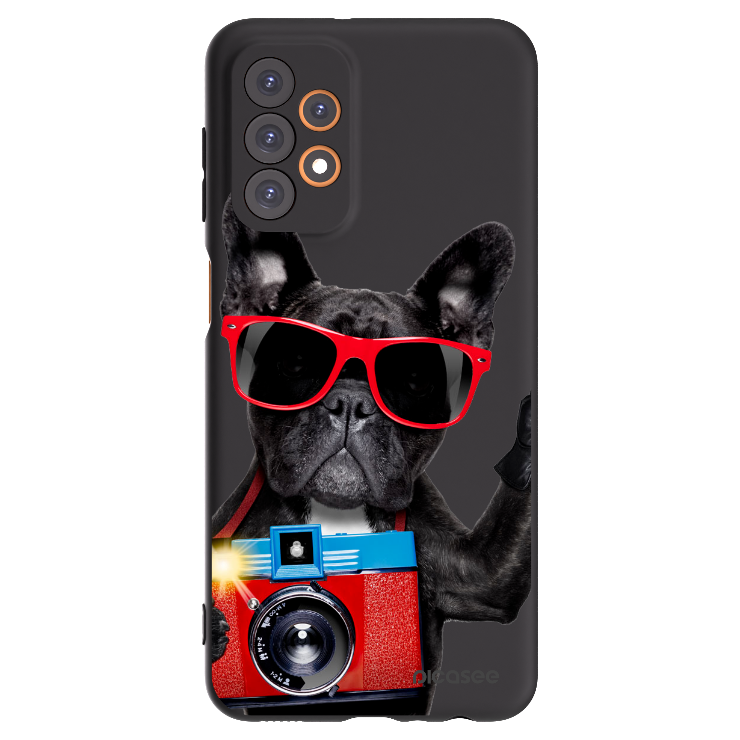 Picasee fekete szilikon tok az alábbi mobiltelefonokra Samsung Galaxy A23 A236B 5G - Französische Bulldogge