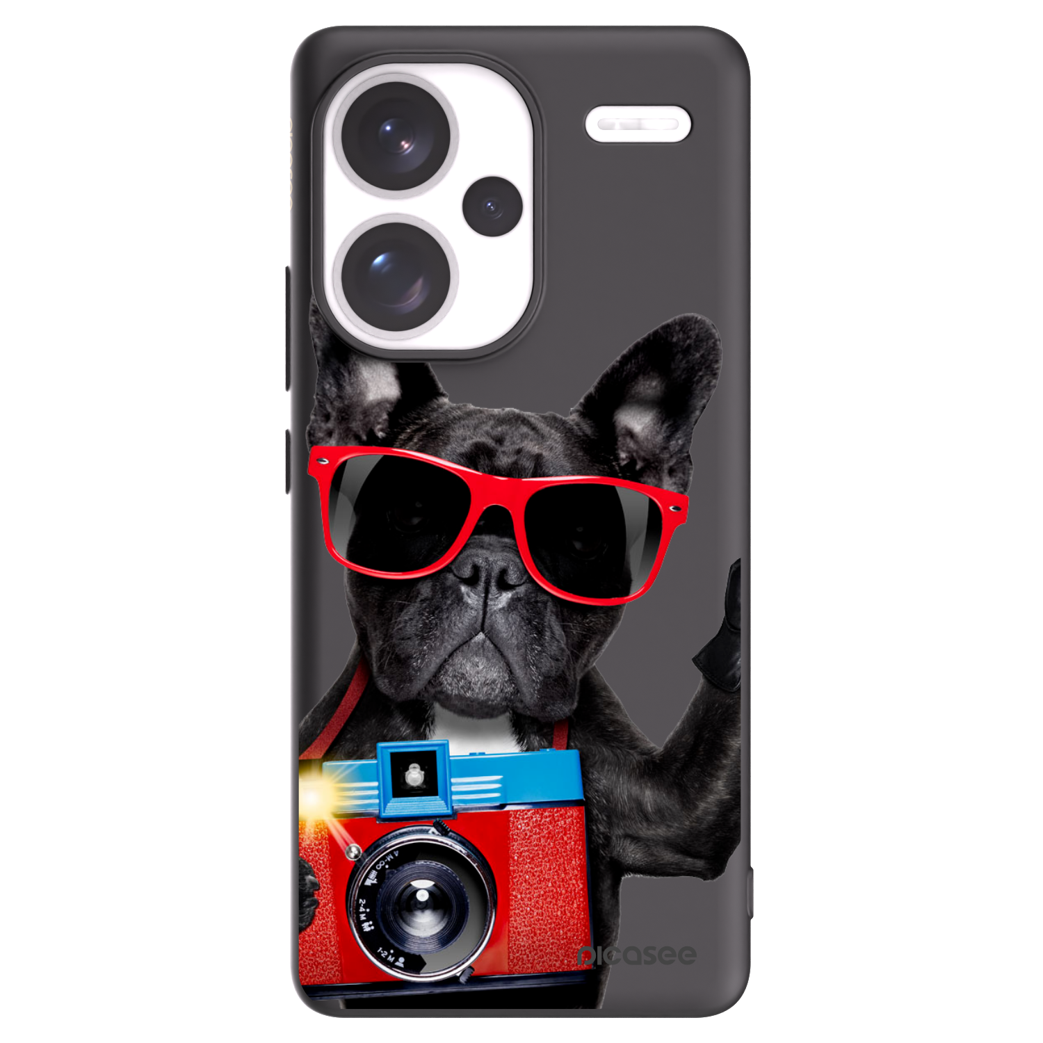 Picasee fekete szilikon tok az alábbi mobiltelefonokra Xiaomi Redmi Note 13 Pro+ 5G - Französische Bulldogge