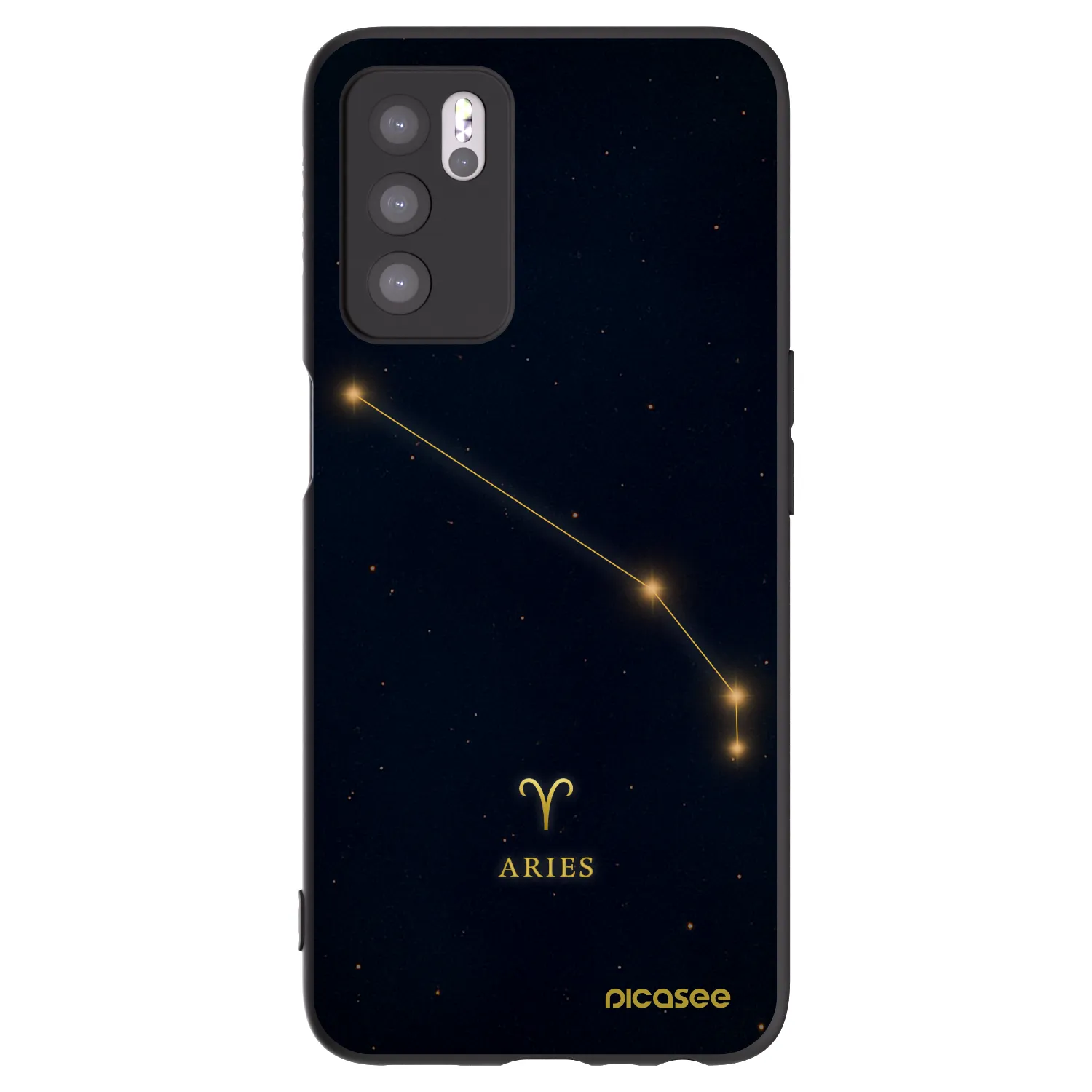 Picasee fekete szilikon tok az alábbi mobiltelefonokra OPPO A16s - ARIES
