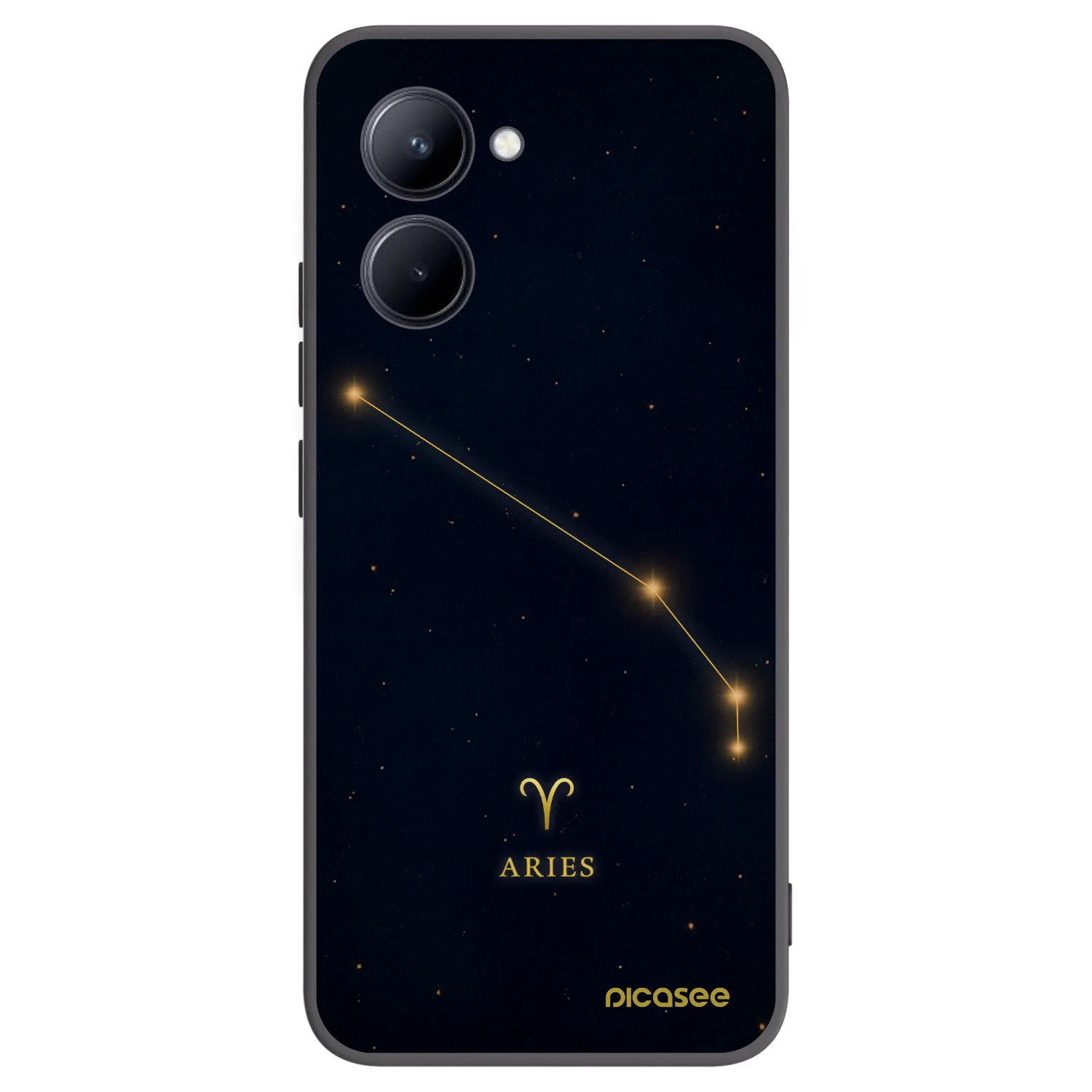 Picasee fekete szilikon tok az alábbi mobiltelefonokra Realme C33 (2023) - ARIES