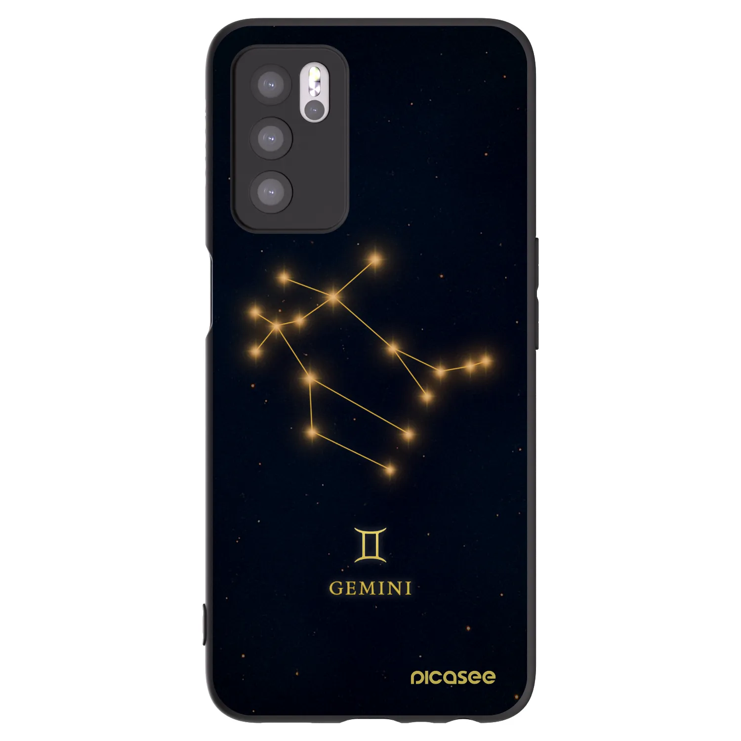 Picasee fekete szilikon tok az alábbi mobiltelefonokra OPPO A16s - GEMINI