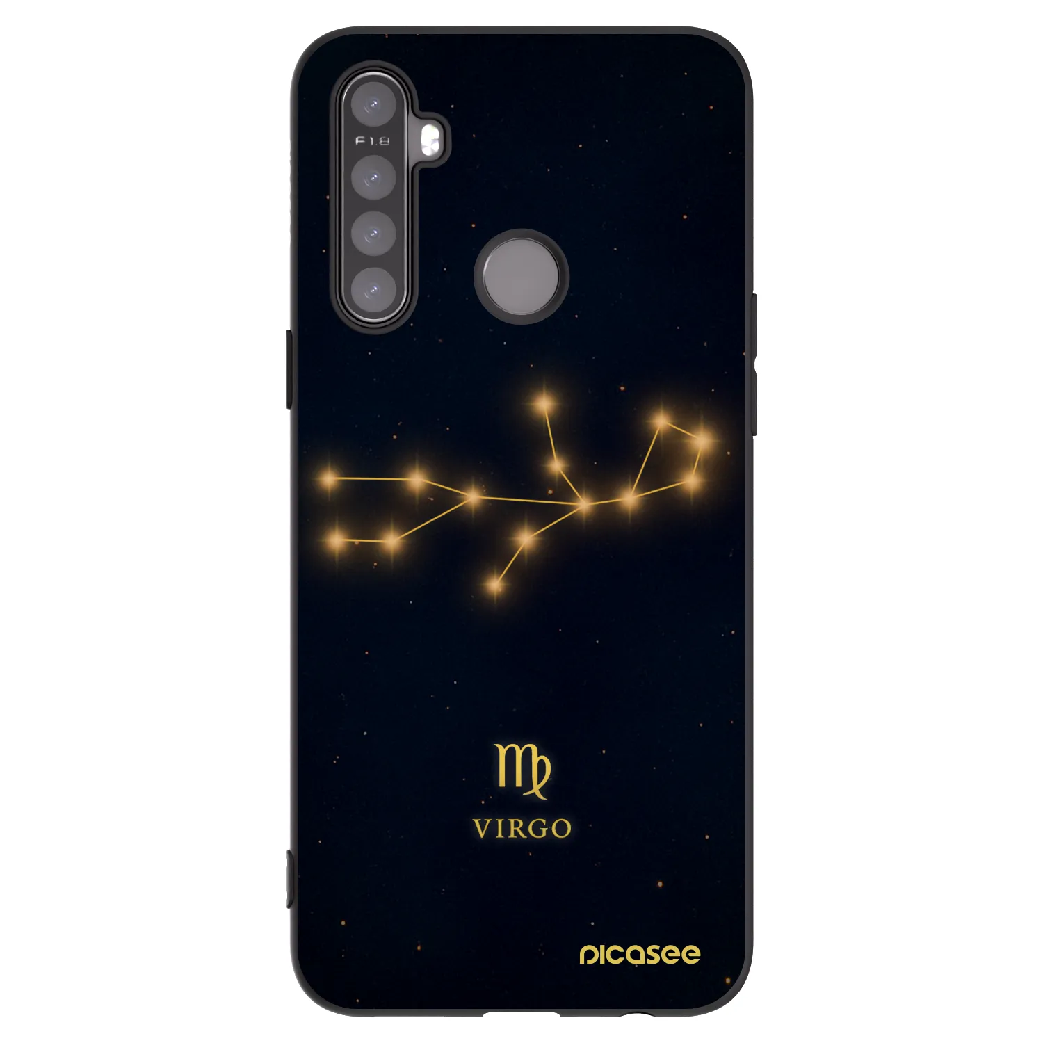 Picasee fekete szilikon tok az alábbi mobiltelefonokra Realme 5 - VIRGO