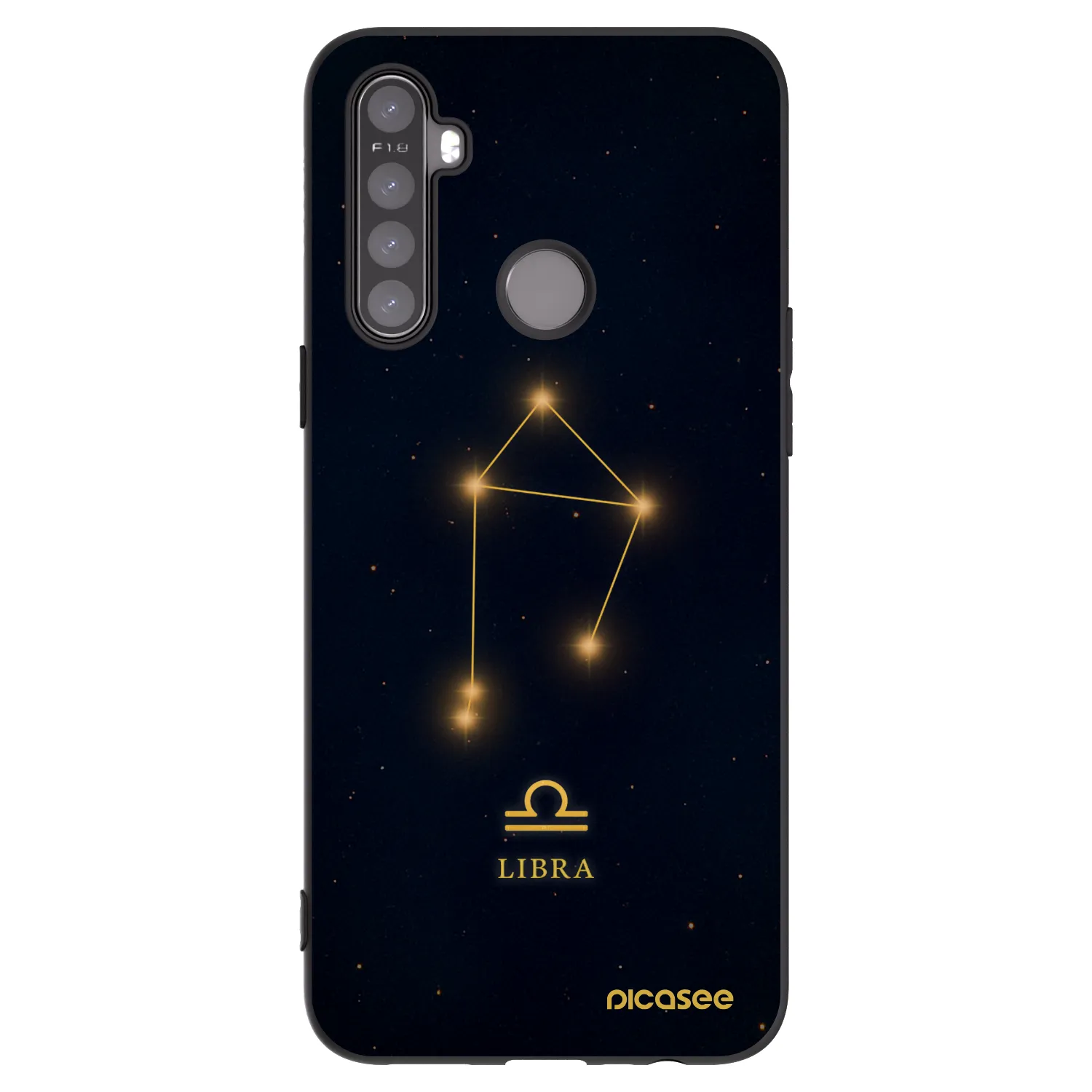 Picasee fekete szilikon tok az alábbi mobiltelefonokra Realme 6i - LIBRA