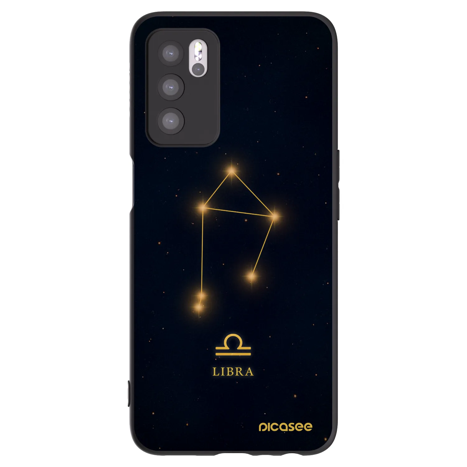 Picasee fekete szilikon tok az alábbi mobiltelefonokra OPPO A16s - LIBRA