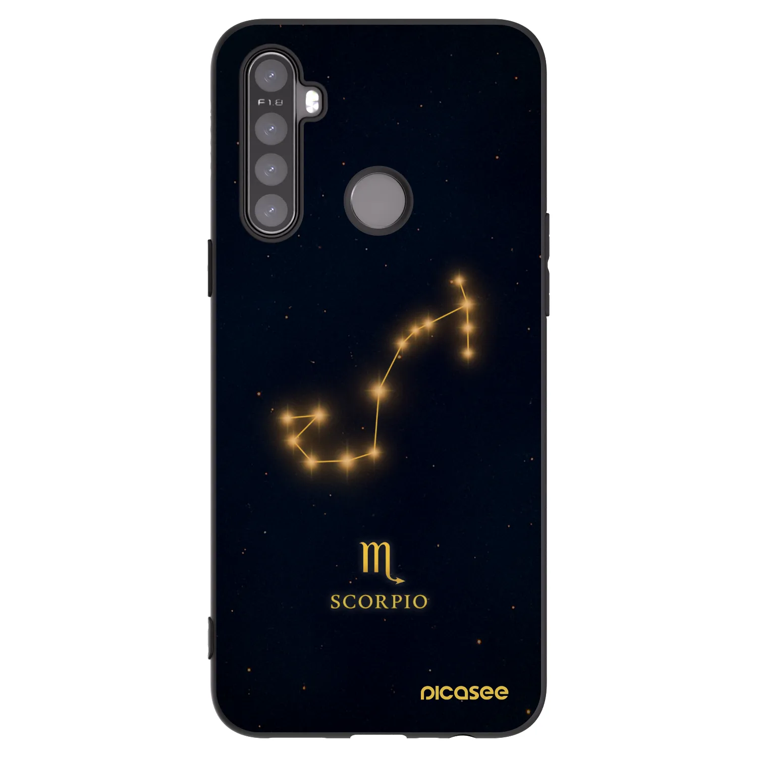 Picasee fekete szilikon tok az alábbi mobiltelefonokra Realme 6i - SCORPIO