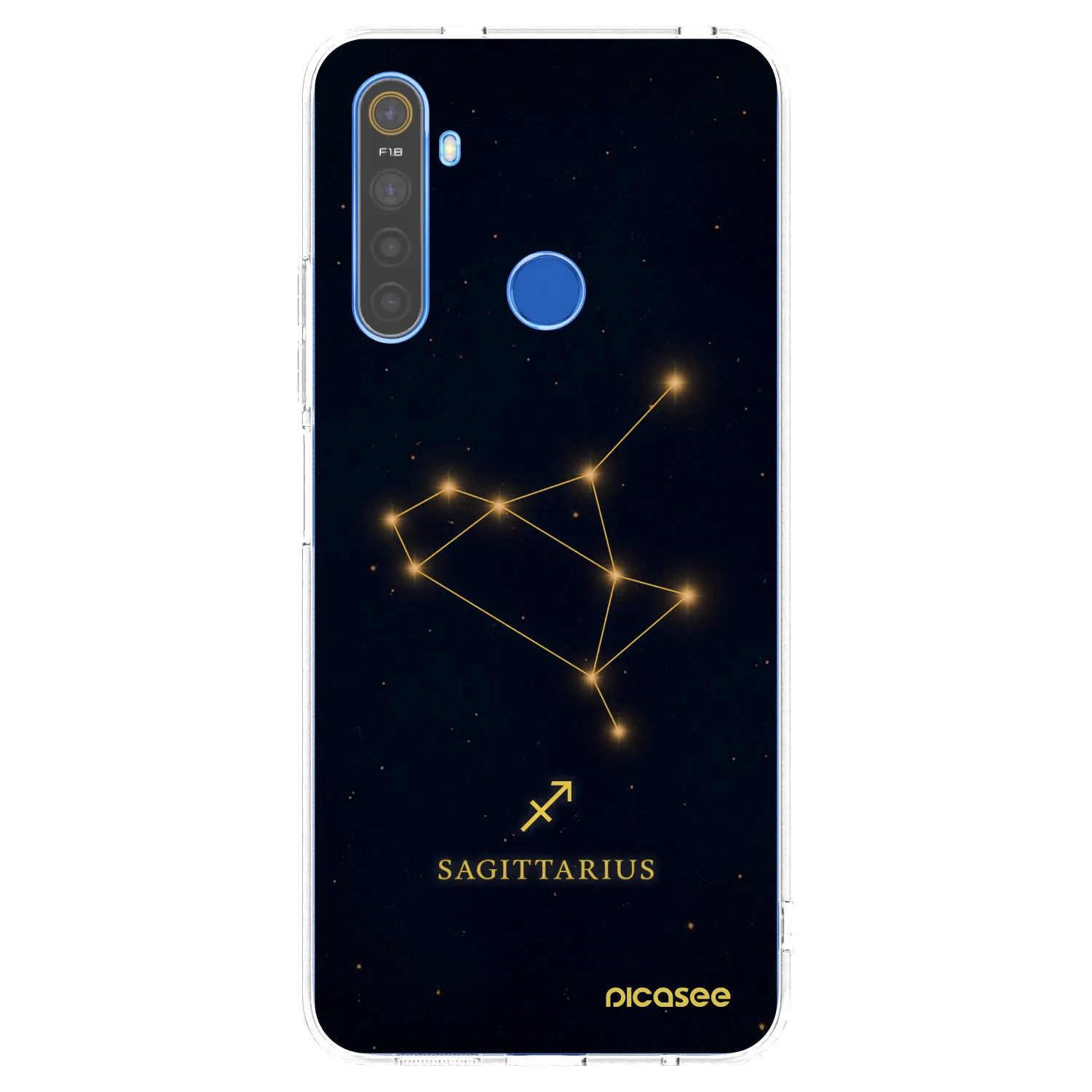 Picasee átlátszó szilikon tok az alábbi mobiltelefonokra Realme 5 - SAGITTARIUS