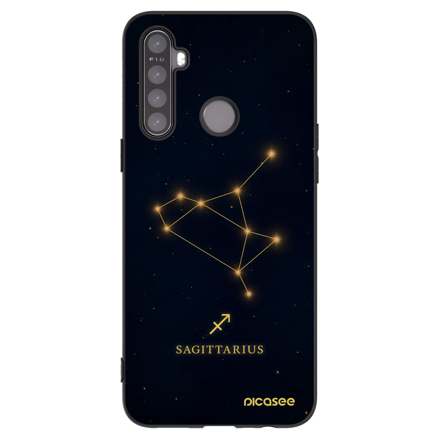 Picasee fekete szilikon tok az alábbi mobiltelefonokra Realme 5 - SAGITTARIUS