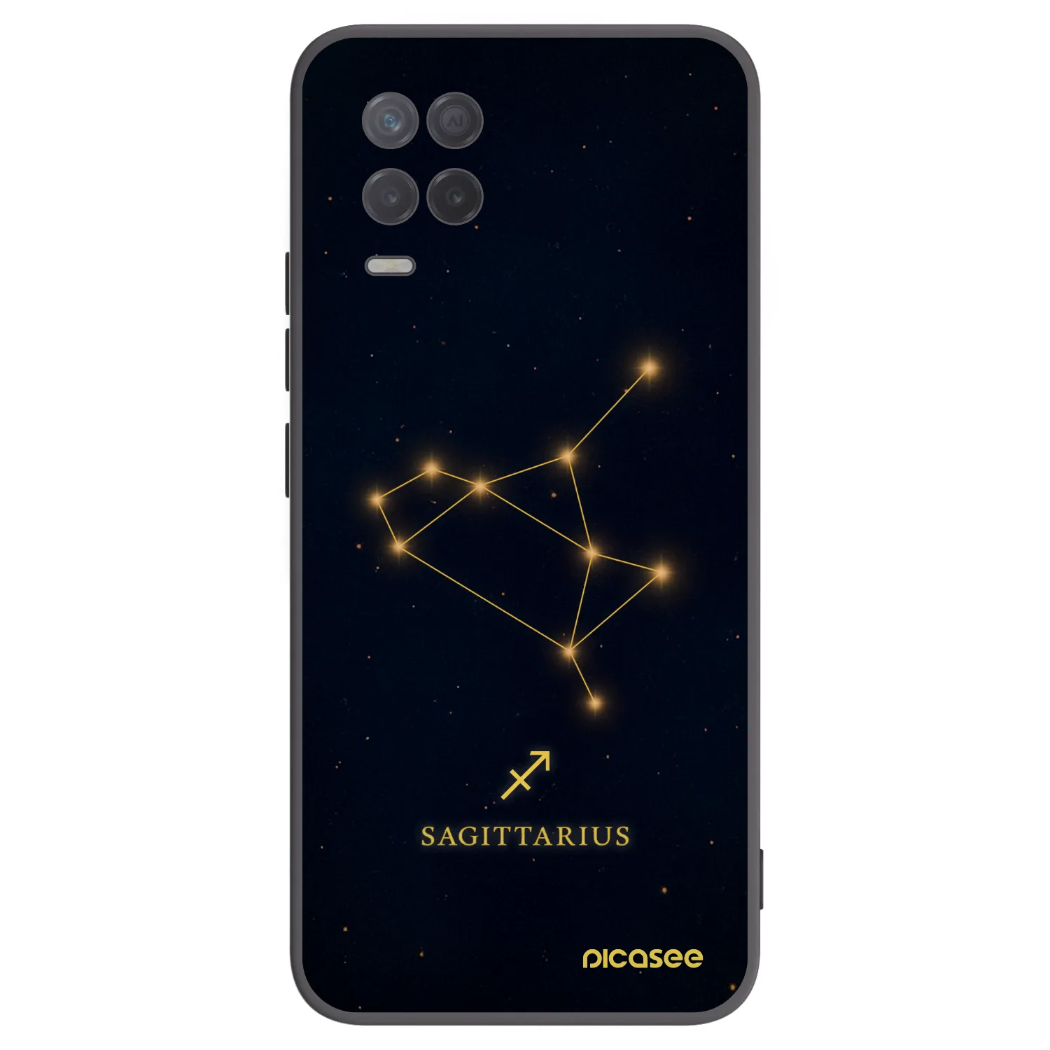 Picasee fekete szilikon tok az alábbi mobiltelefonokra Realme 8 5G - SAGITTARIUS