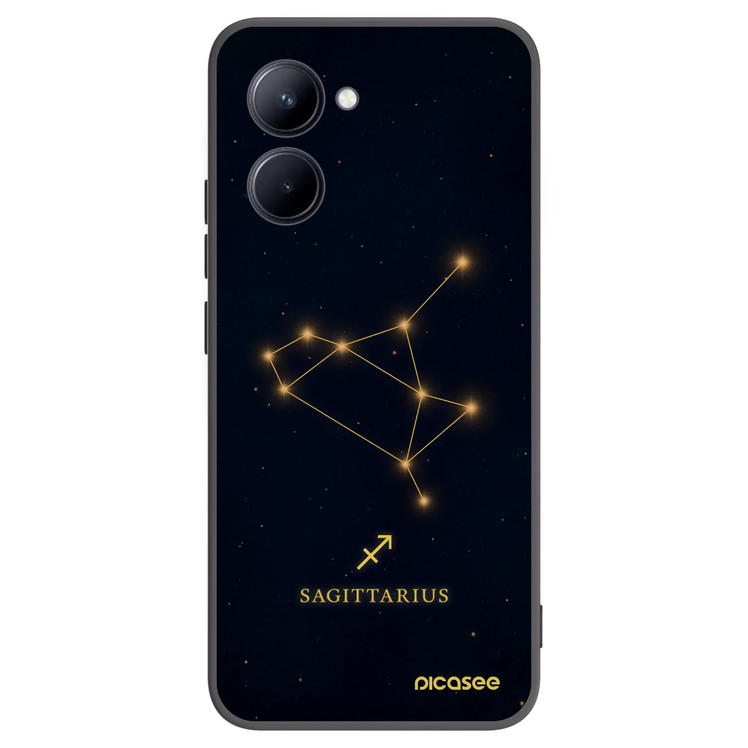Picasee fekete szilikon tok az alábbi mobiltelefonokra Realme C33 (2023) - SAGITTARIUS