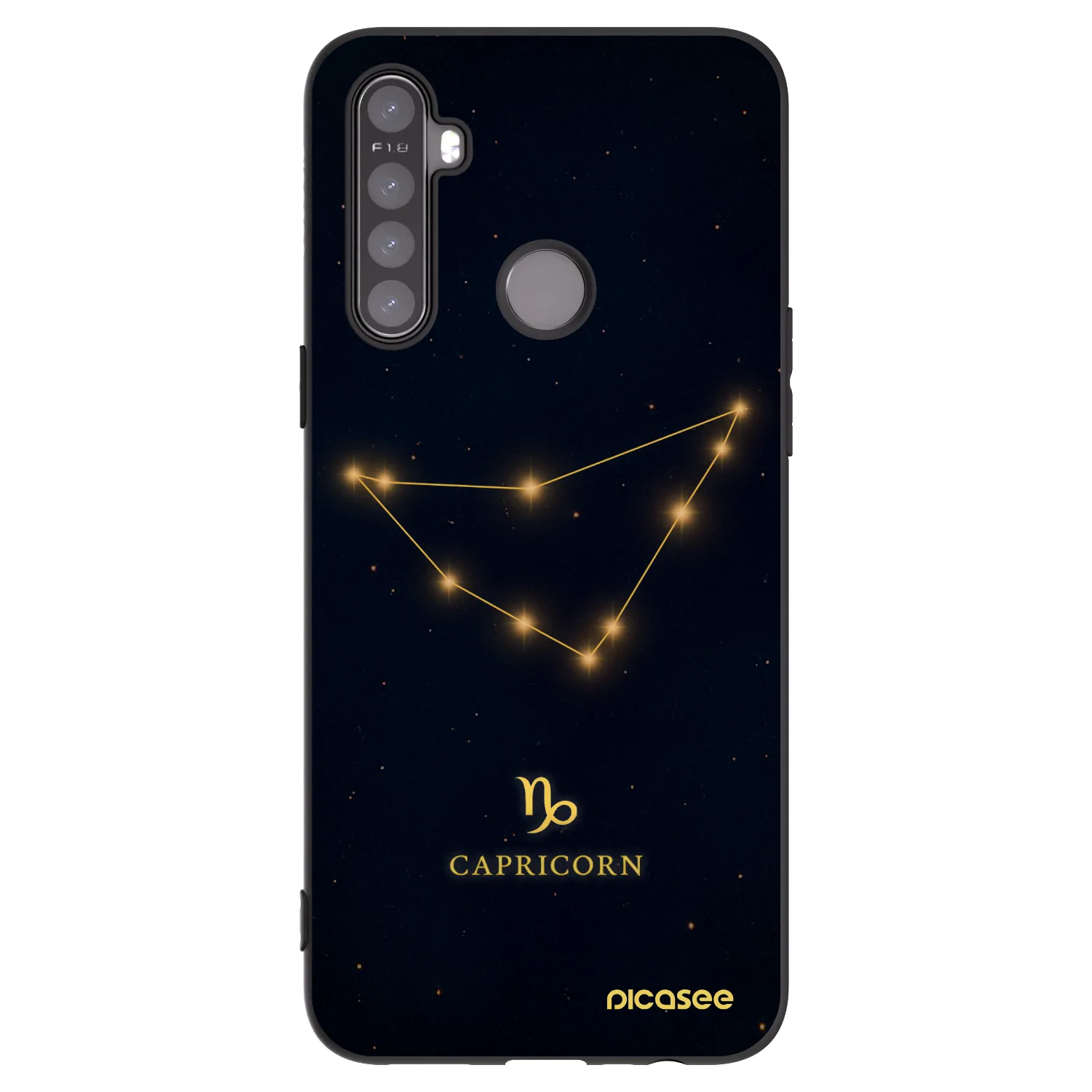 Picasee fekete szilikon tok az alábbi mobiltelefonokra Realme 6i - CAPRICORN
