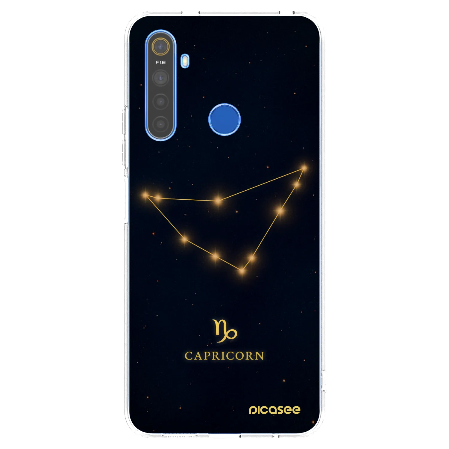 Picasee átlátszó szilikon tok az alábbi mobiltelefonokra Realme 5 - CAPRICORN