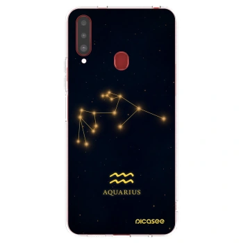 Picasee átlátszó szilikon tok az alábbi mobiltelefonokra Samsung Galaxy A20s - AQUARIUS