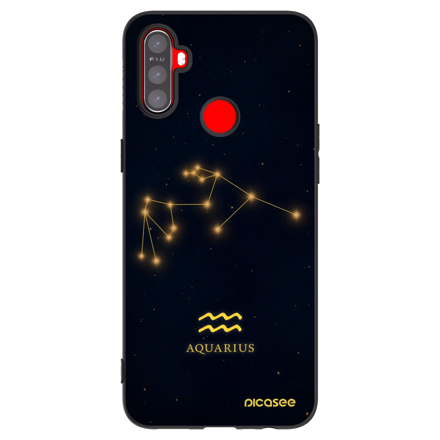 Picasee fekete szilikon tok az alábbi mobiltelefonokra Realme C3 - AQUARIUS