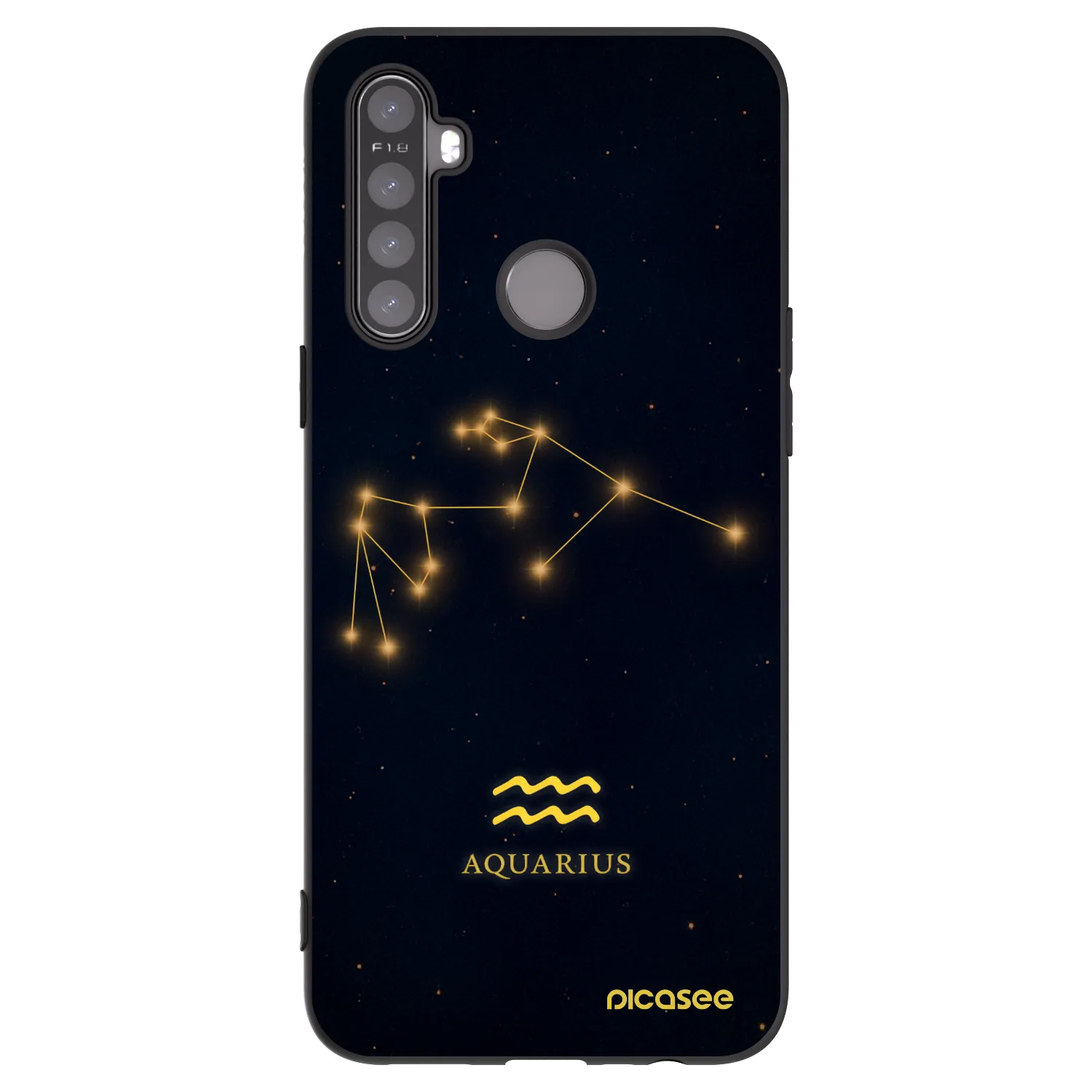 Picasee fekete szilikon tok az alábbi mobiltelefonokra Realme 5 - AQUARIUS