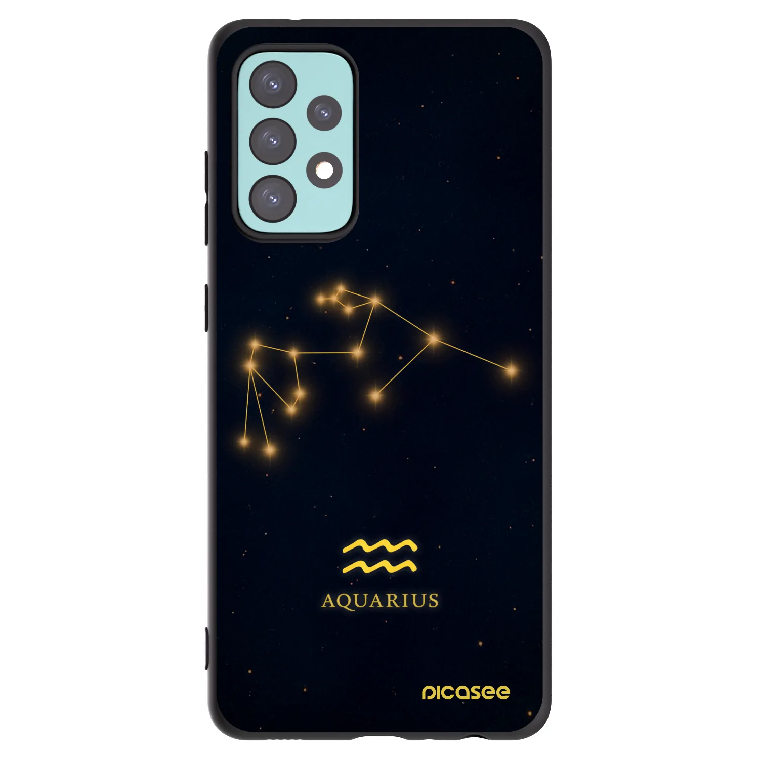 Picasee fekete szilikon tok az alábbi mobiltelefonokra Samsung Galaxy A72 A725F - AQUARIUS