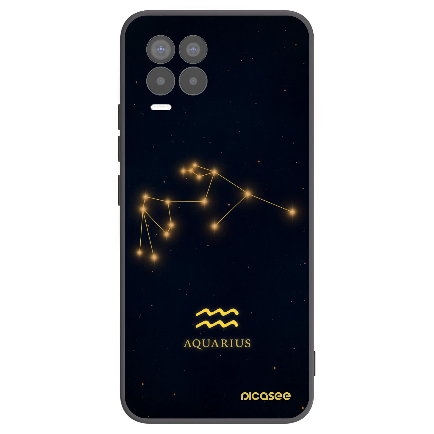 Picasee fekete szilikon tok az alábbi mobiltelefonokra Realme 8 Pro - AQUARIUS