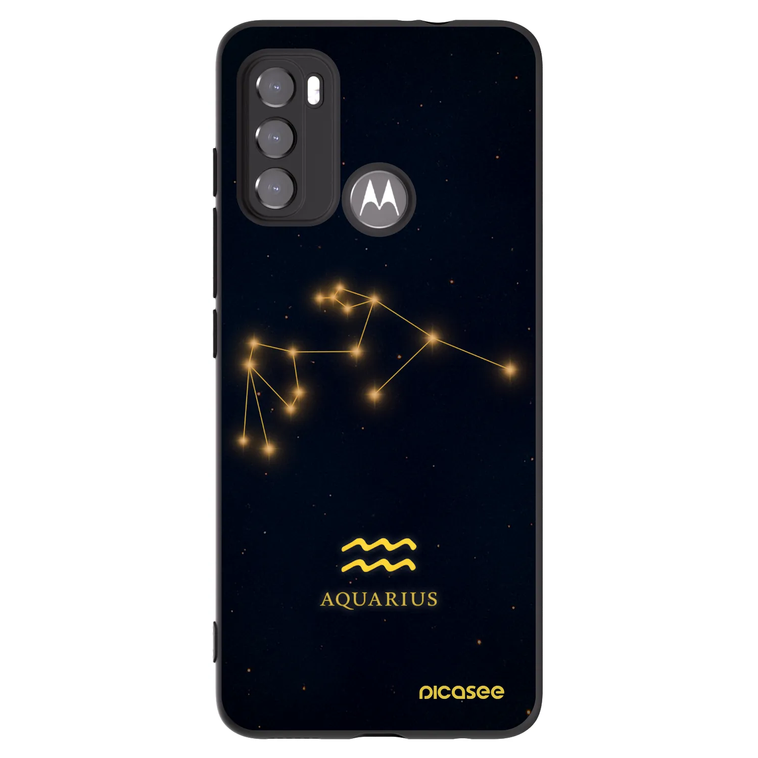 Picasee fekete szilikon tok az alábbi mobiltelefonokra Motorola Moto G60 - AQUARIUS
