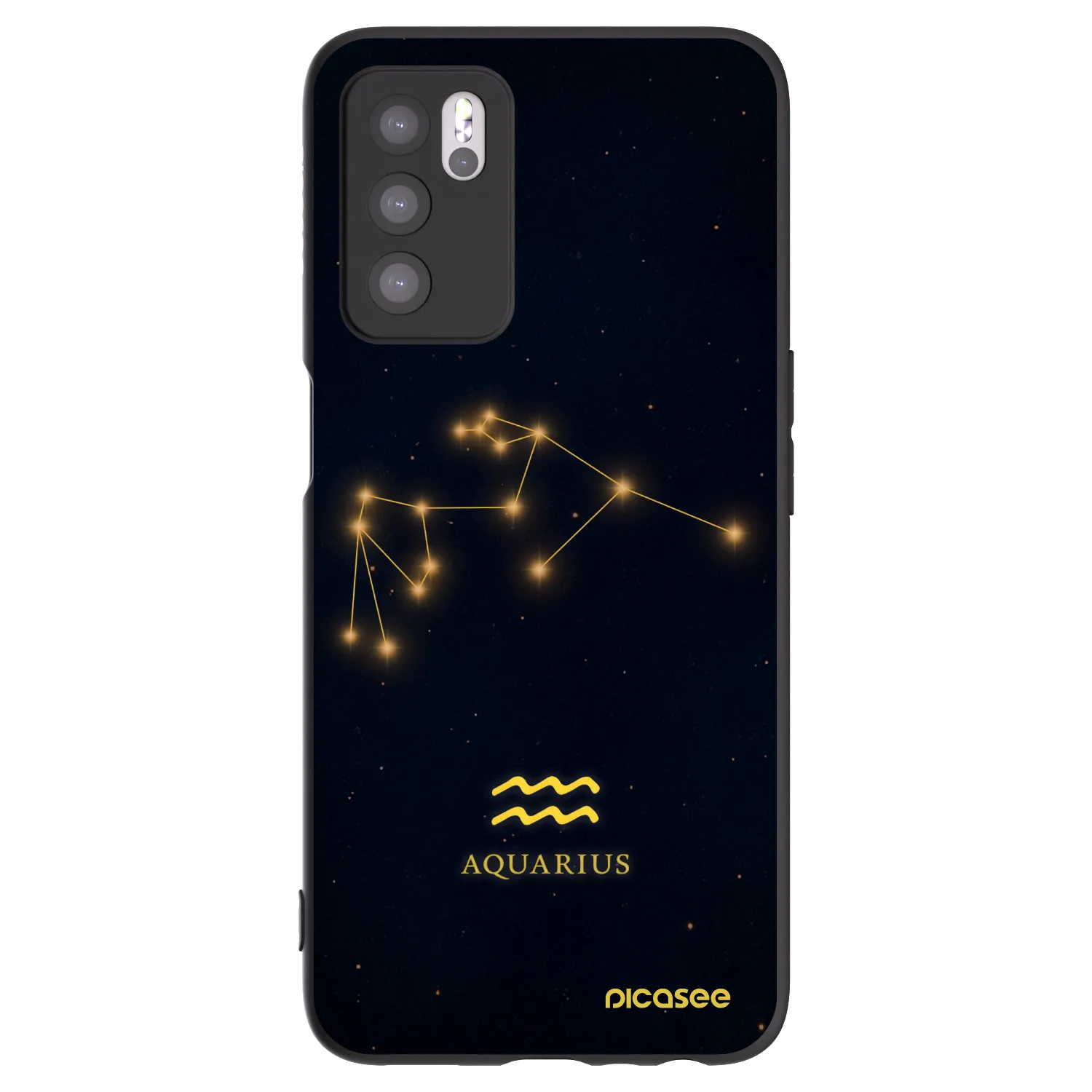 Picasee fekete szilikon tok az alábbi mobiltelefonokra OPPO A16s - AQUARIUS