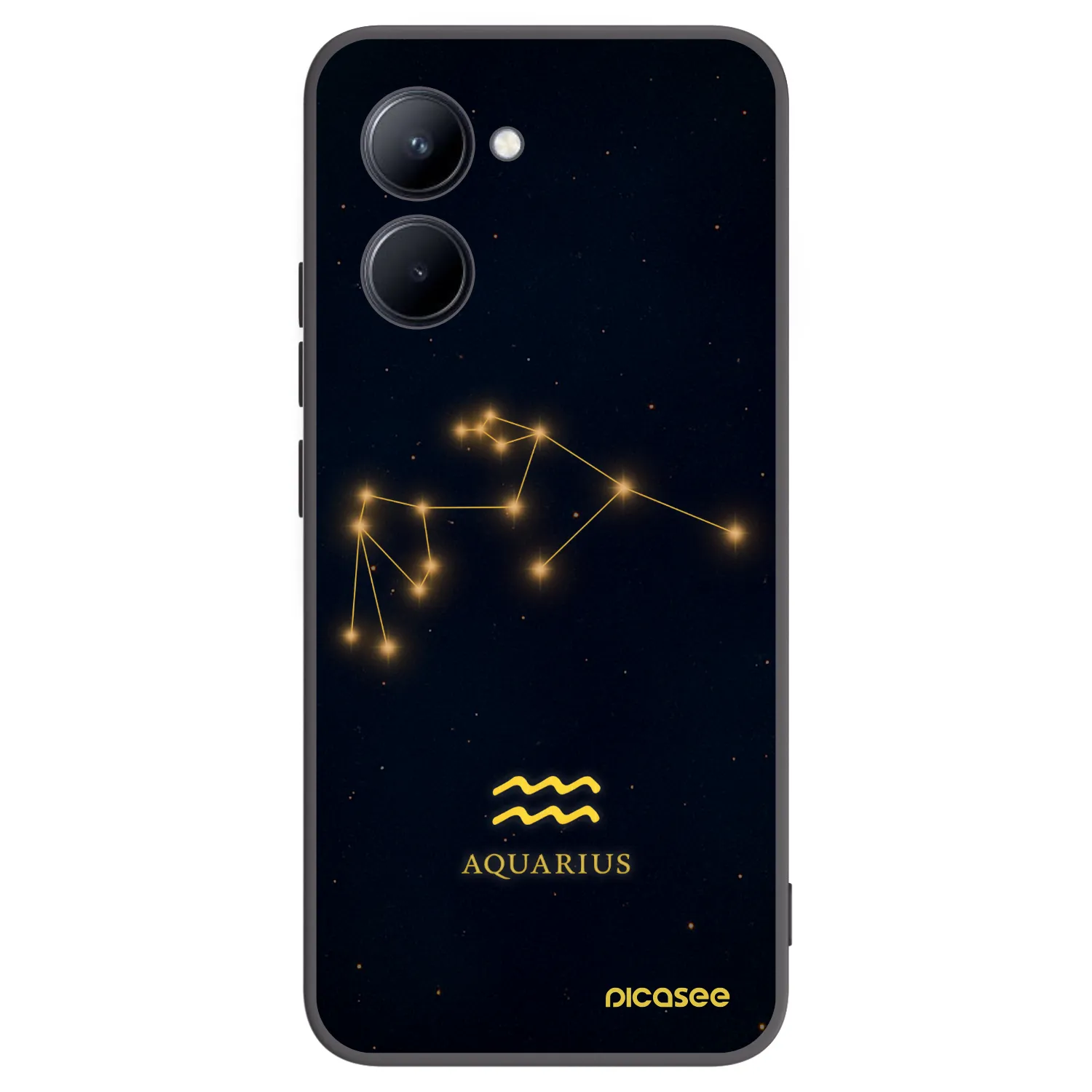 Picasee fekete szilikon tok az alábbi mobiltelefonokra Realme C33 (2023) - AQUARIUS