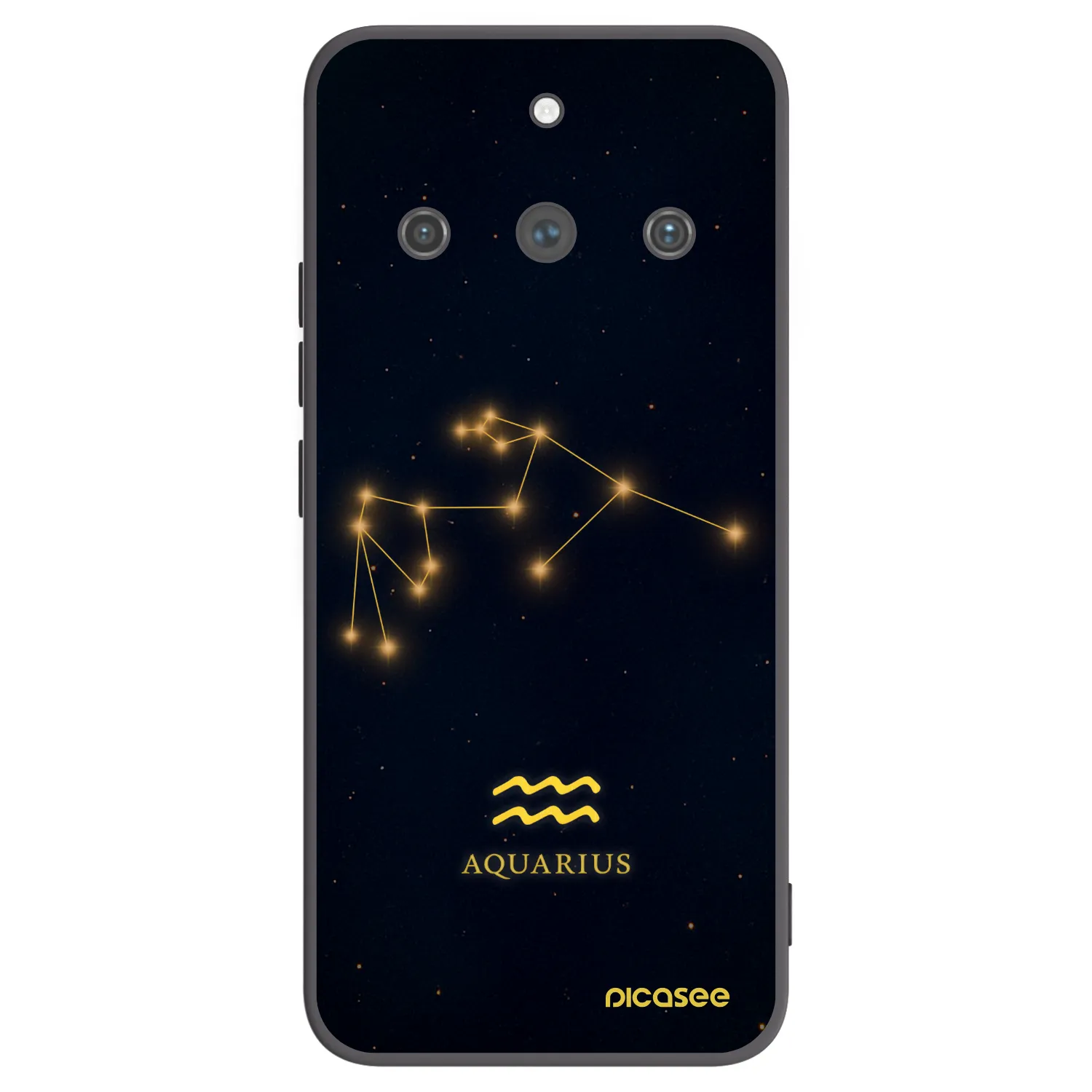 Picasee fekete szilikon tok az alábbi mobiltelefonokra Realme 11 Pro+ - AQUARIUS