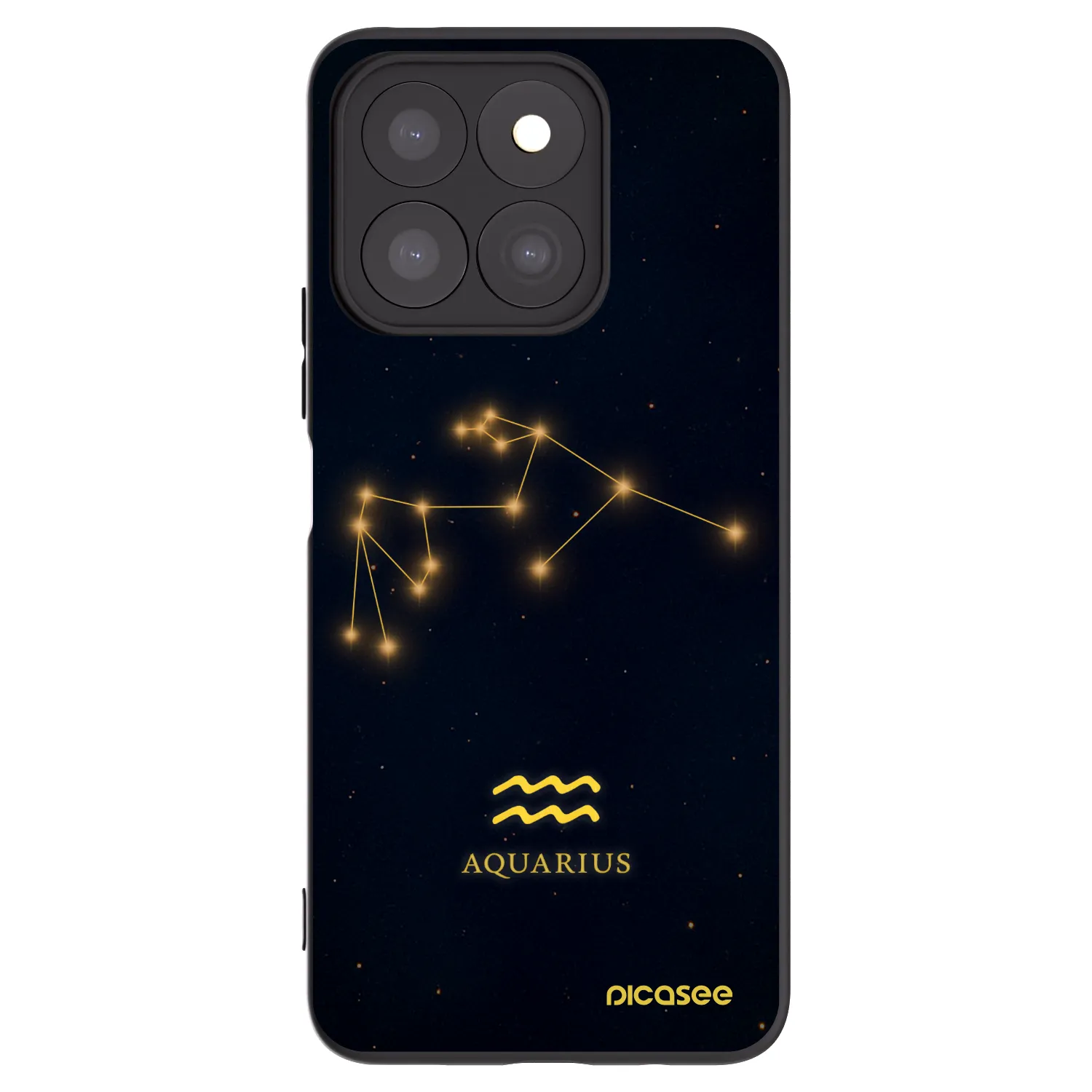 Picasee fekete szilikon tok az alábbi mobiltelefonokra Honor X8c - AQUARIUS