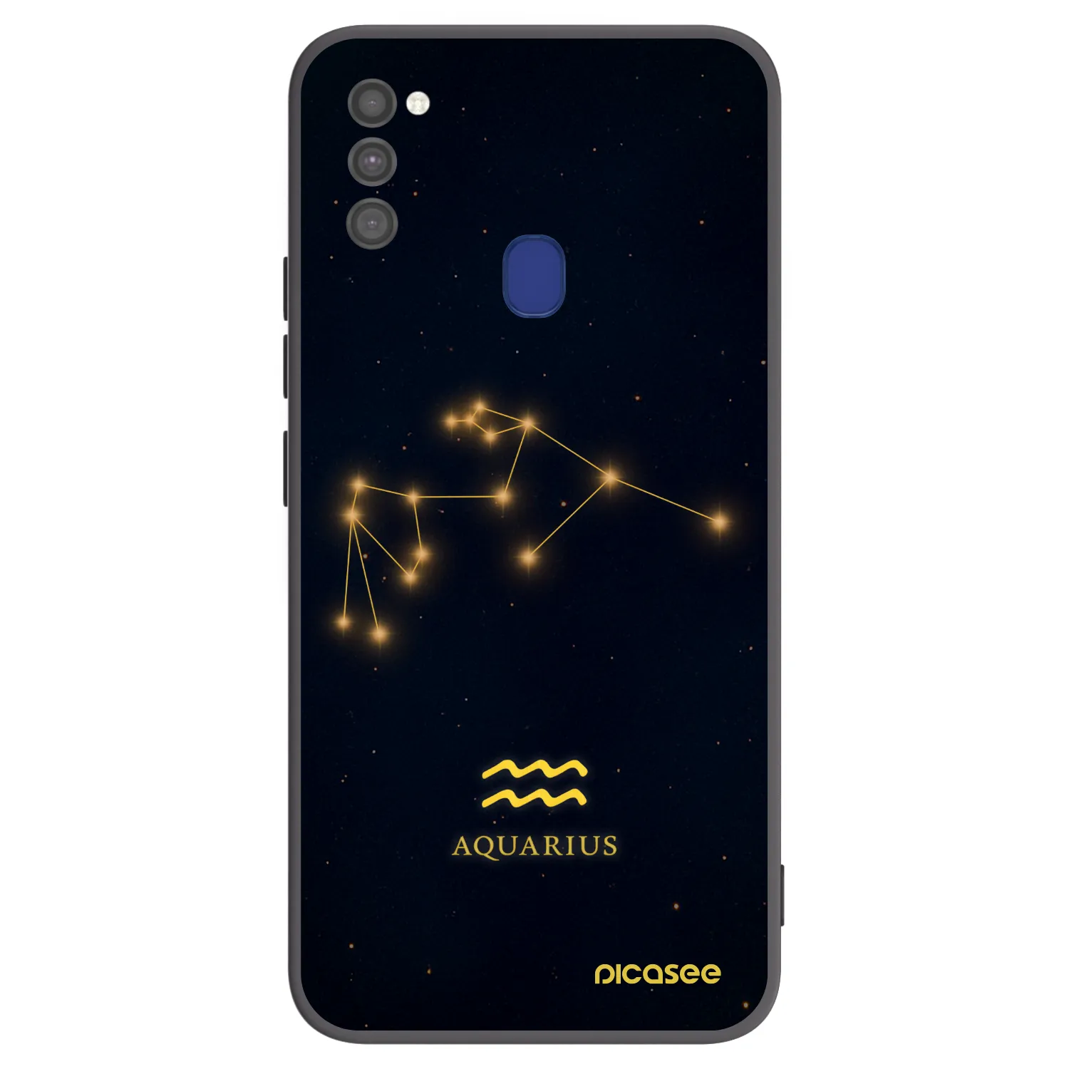 Picasee fekete szilikon tok az alábbi mobiltelefonokra Samsung Galaxy M21 M215F - AQUARIUS