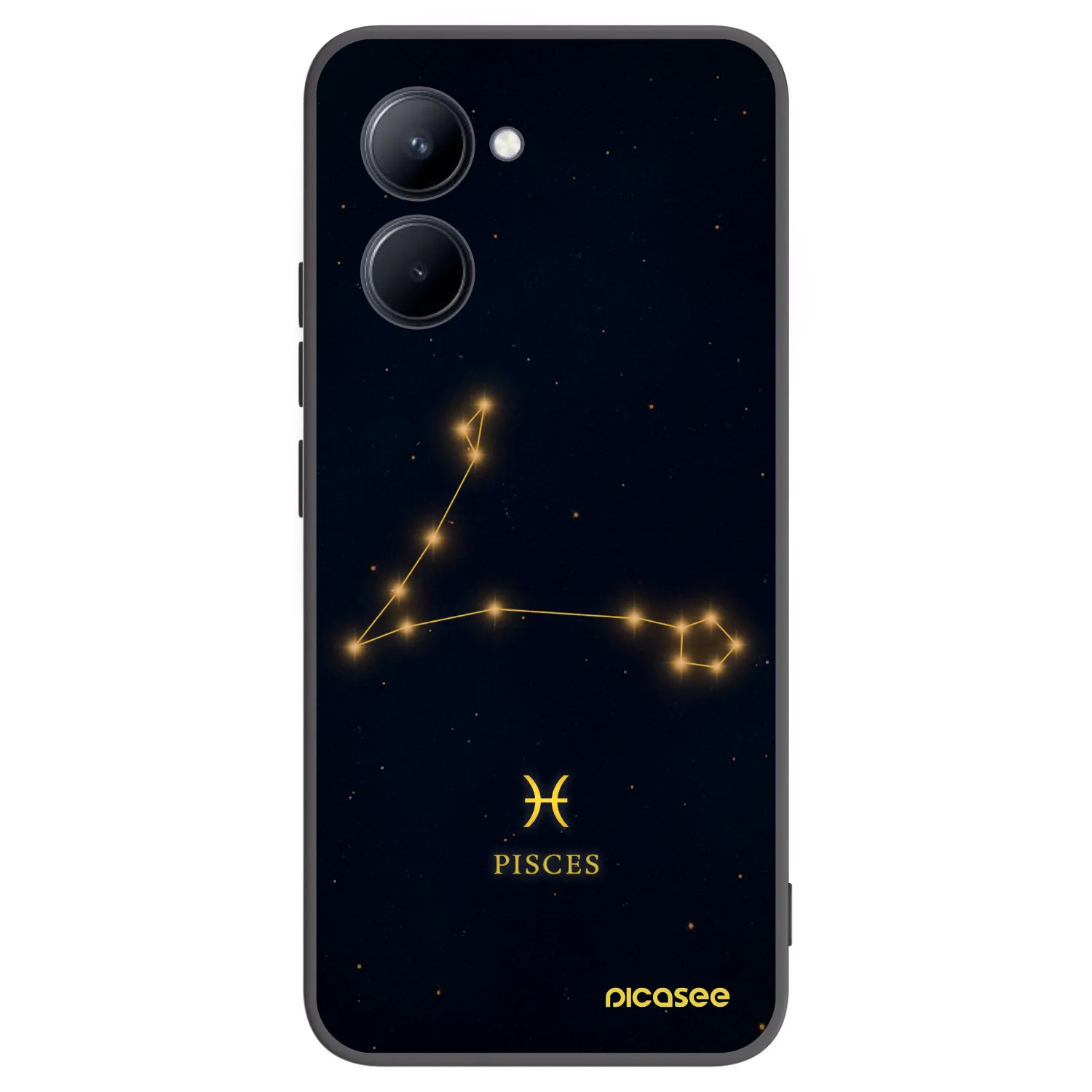 Picasee fekete szilikon tok az alábbi mobiltelefonokra Realme C33 (2023) - PISCES