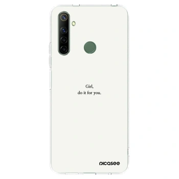 Picasee átlátszó szilikon tok az alábbi mobiltelefonokra Realme 6i - Girl, do it for you